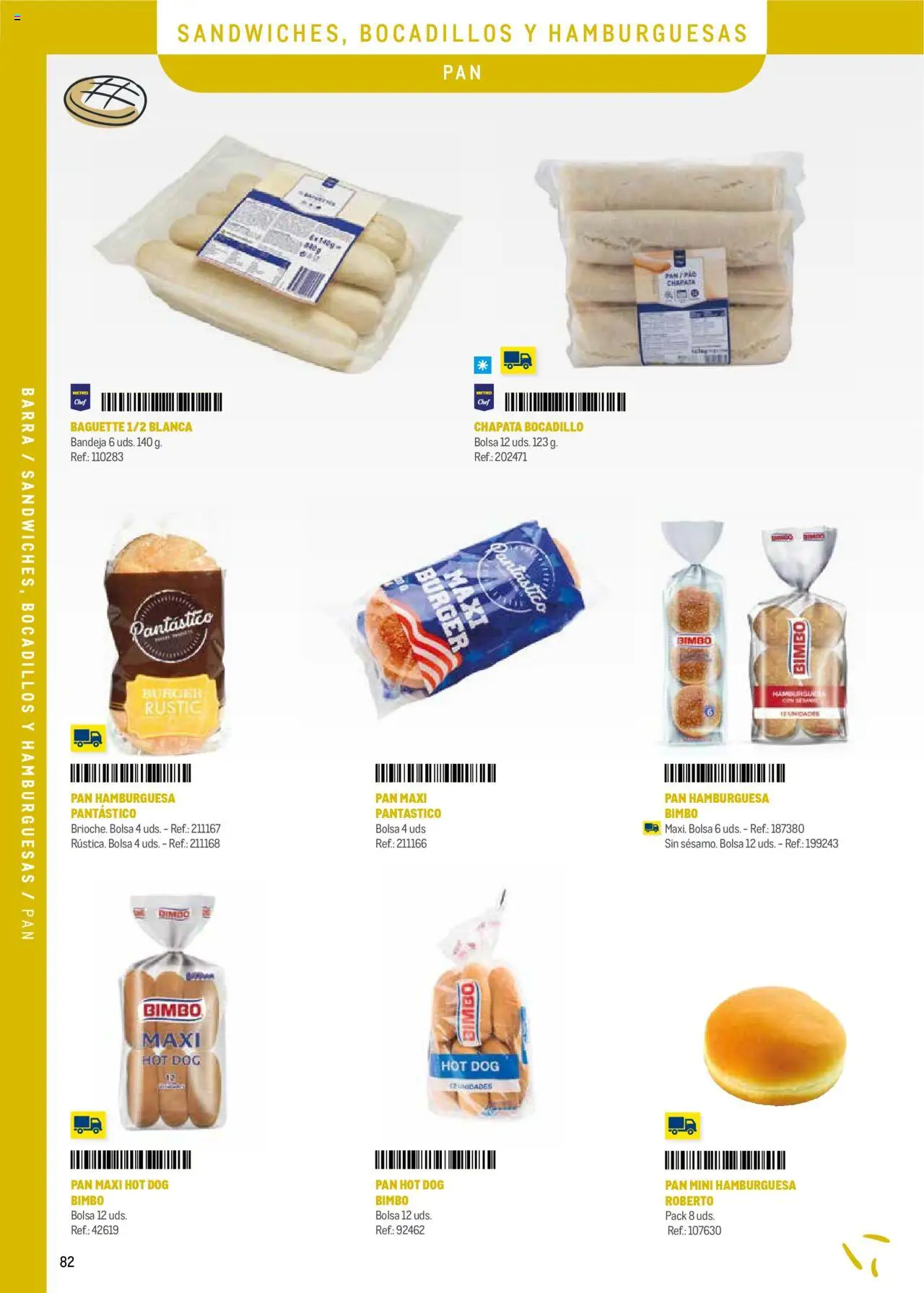 Makro -  Menú y Barra Canarias │ válido desde el 08.09.2025 | Página: 82 | Productos: Pan, Bolsa, Σοκολατούχο γάλα, Bandeja