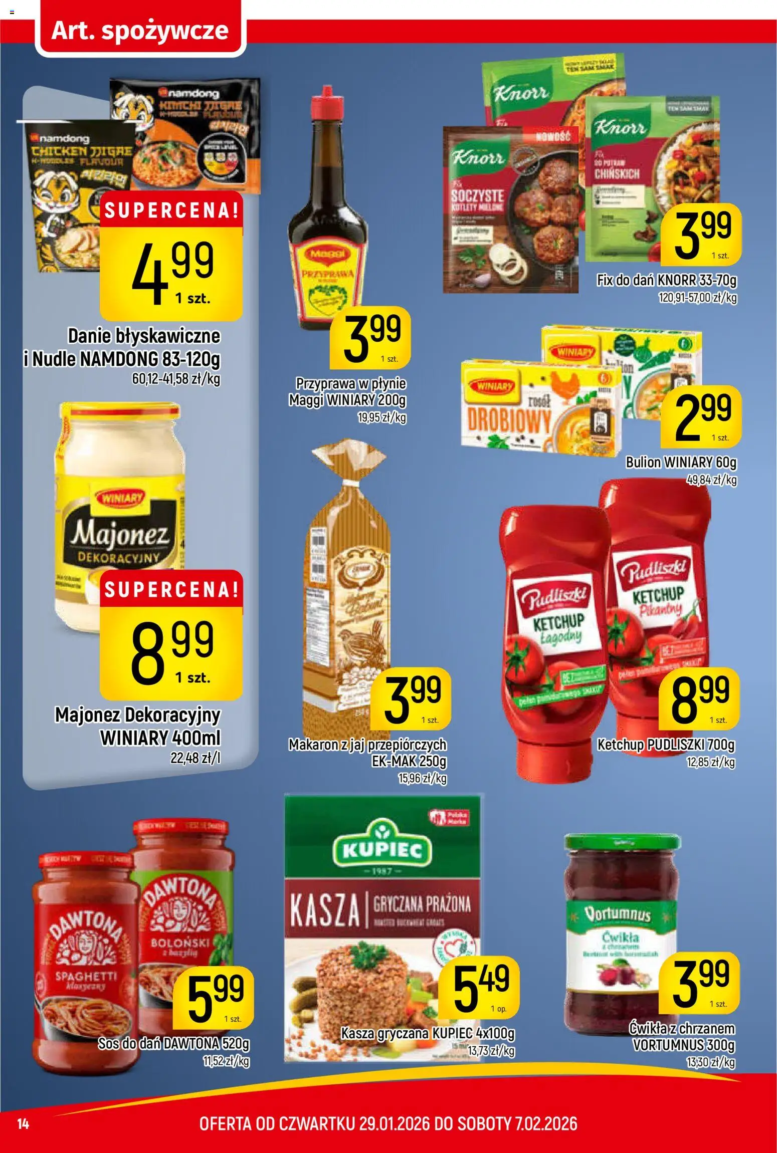 Piotruś Pan Gazetka od 29.01.2026 | Strona: 14 | Produkty: Kasza, Kasza gryczana, Makaron, Majonez