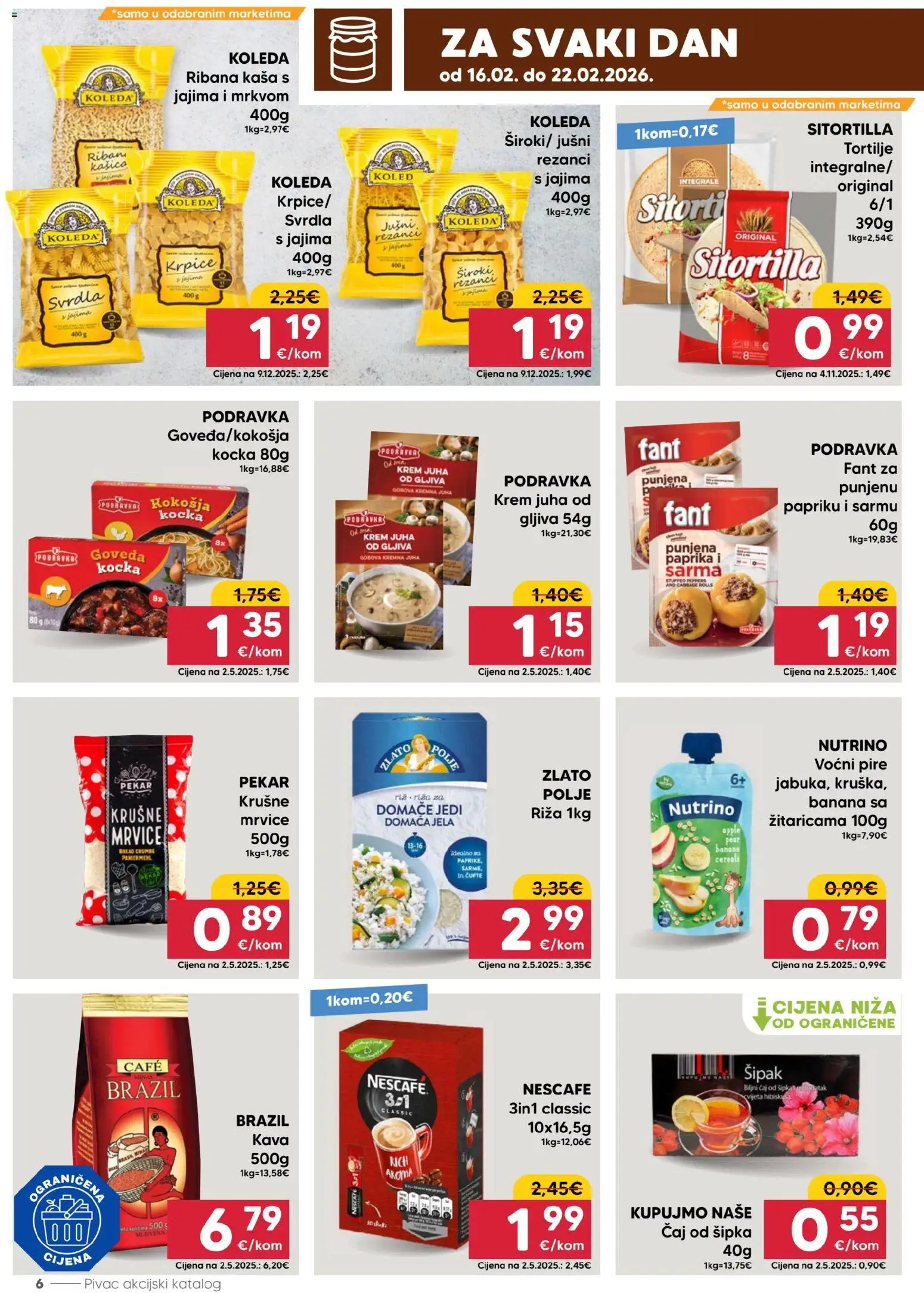 Pivac katalog | vrijedi od 16.02.2026 | Stranica: 6 | Proizvodi: Nescafe, Kava, Čaj, Paprika
