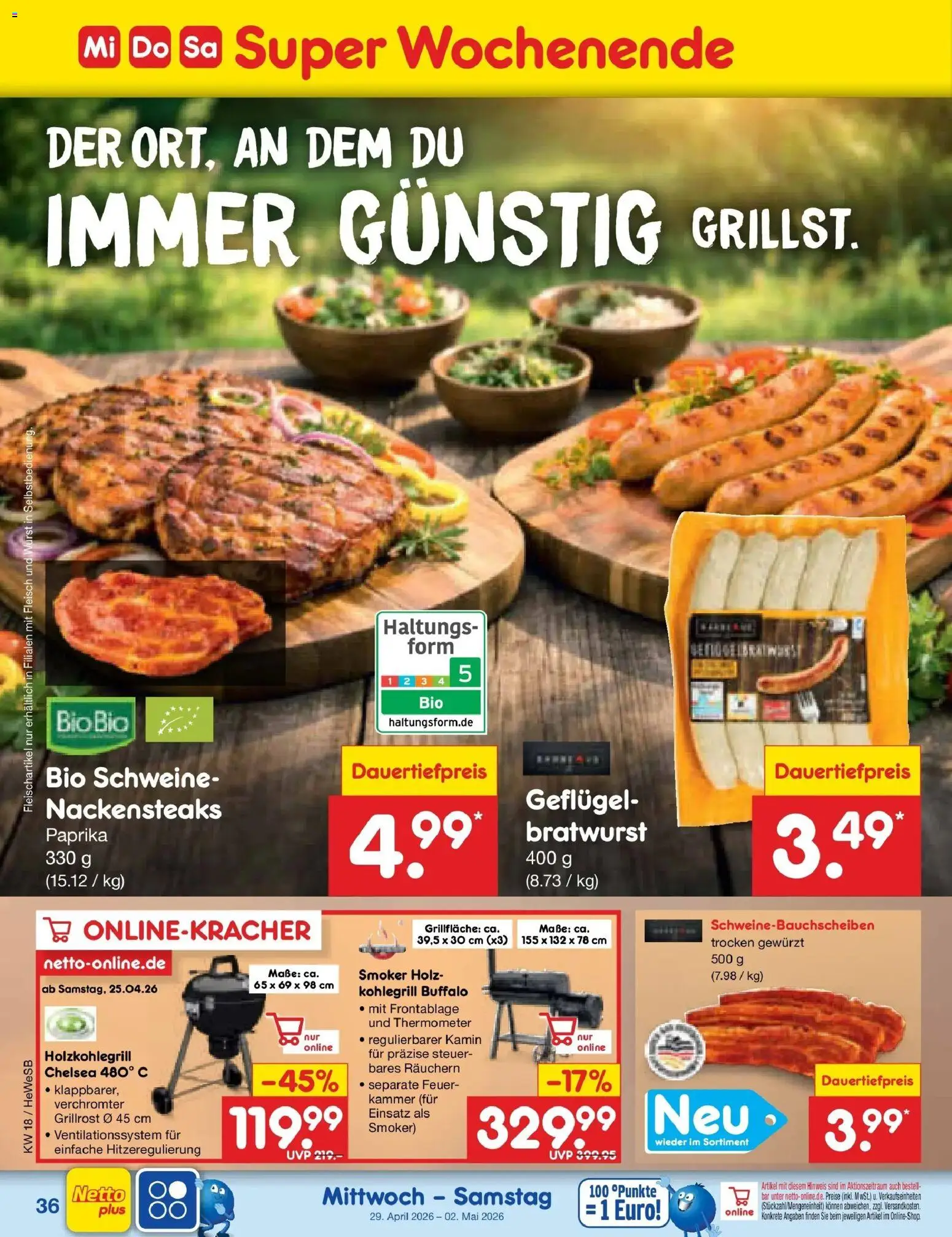 Netto Marken-Discount Prospekt Hamburg	 – gültig ab 27.04.2026 | Seite: 46 | Produkte: Thermometer, Kamin, Bratwurst, Paprika