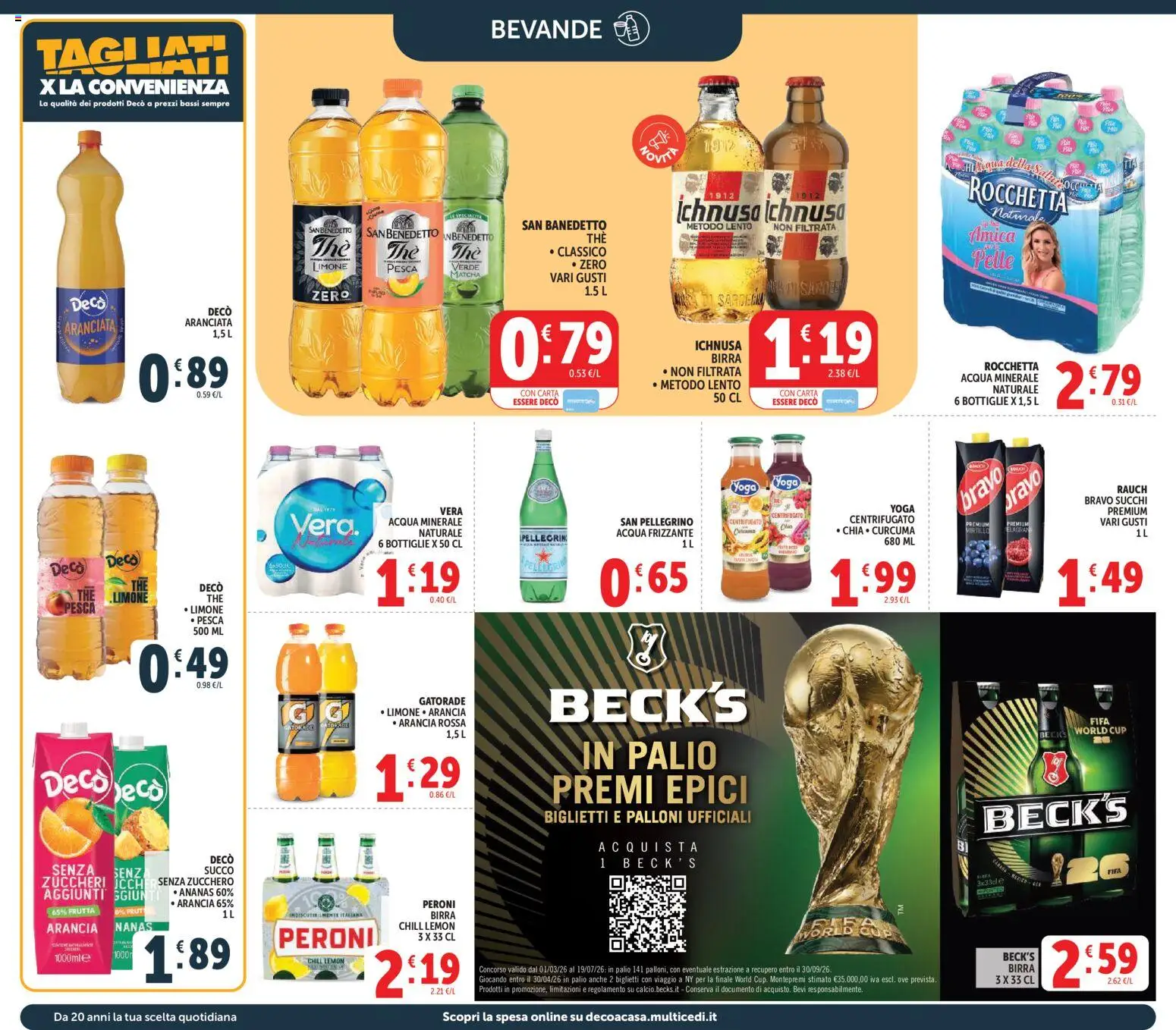 Volantino Decò del 27.03.2026 | Pagina: 24 | Prodotti: Birra, Acqua, Frutta, Ananas