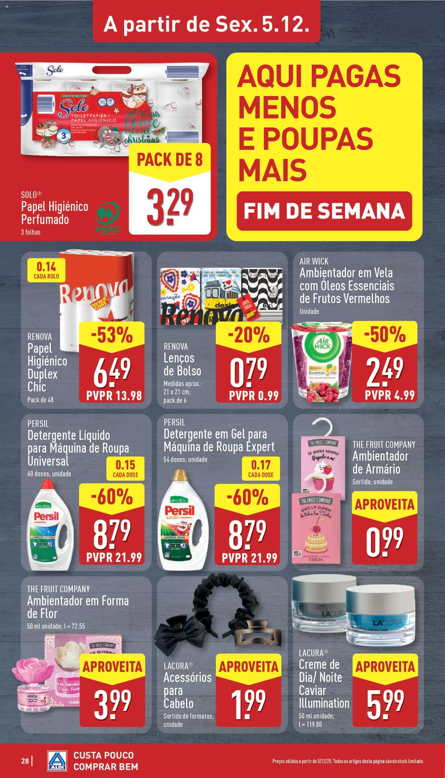 Aldi folheto │ válido de 01.12.2025 | Página: 28 | Produtos: Papel higiénico, Armário, Persil, Creme
