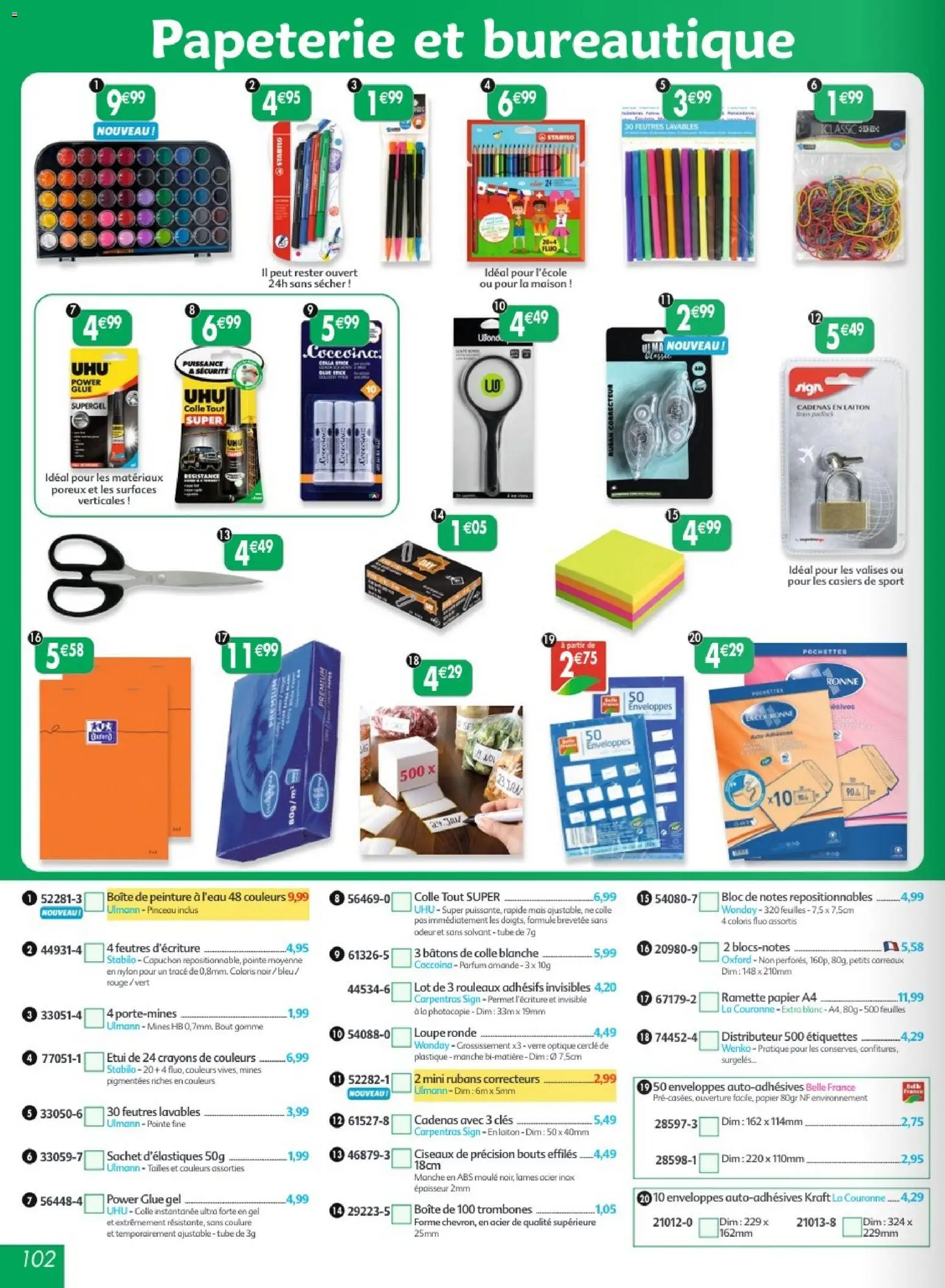 {H1} | Page: 102 | Produits: Parfum, Pinceau, Colle, Ciseaux