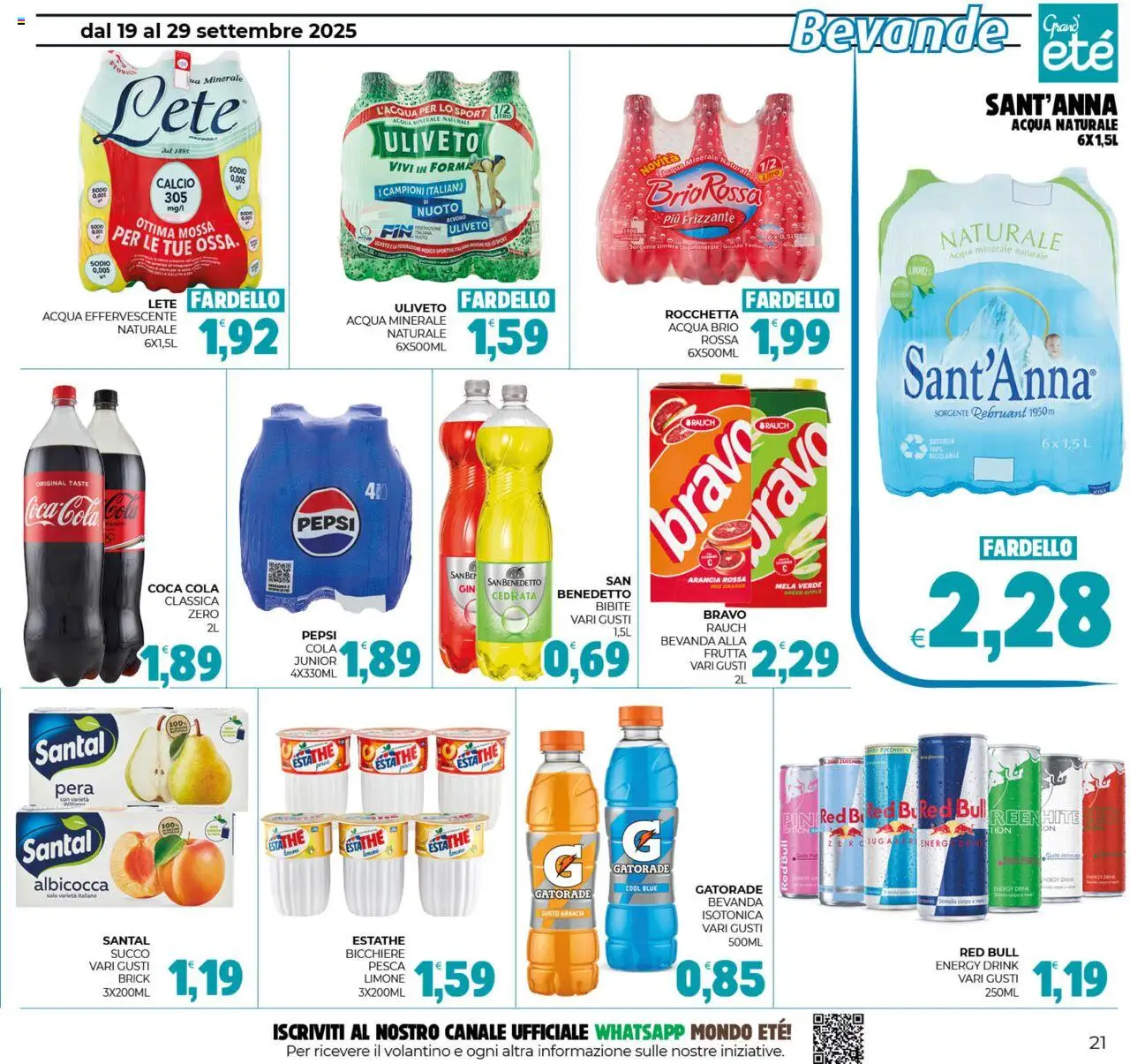 Volantino Eté del 19.09.2025 | Pagina: 21 | Prodotti: Pera, Arancia, Cedrata, Coca Cola