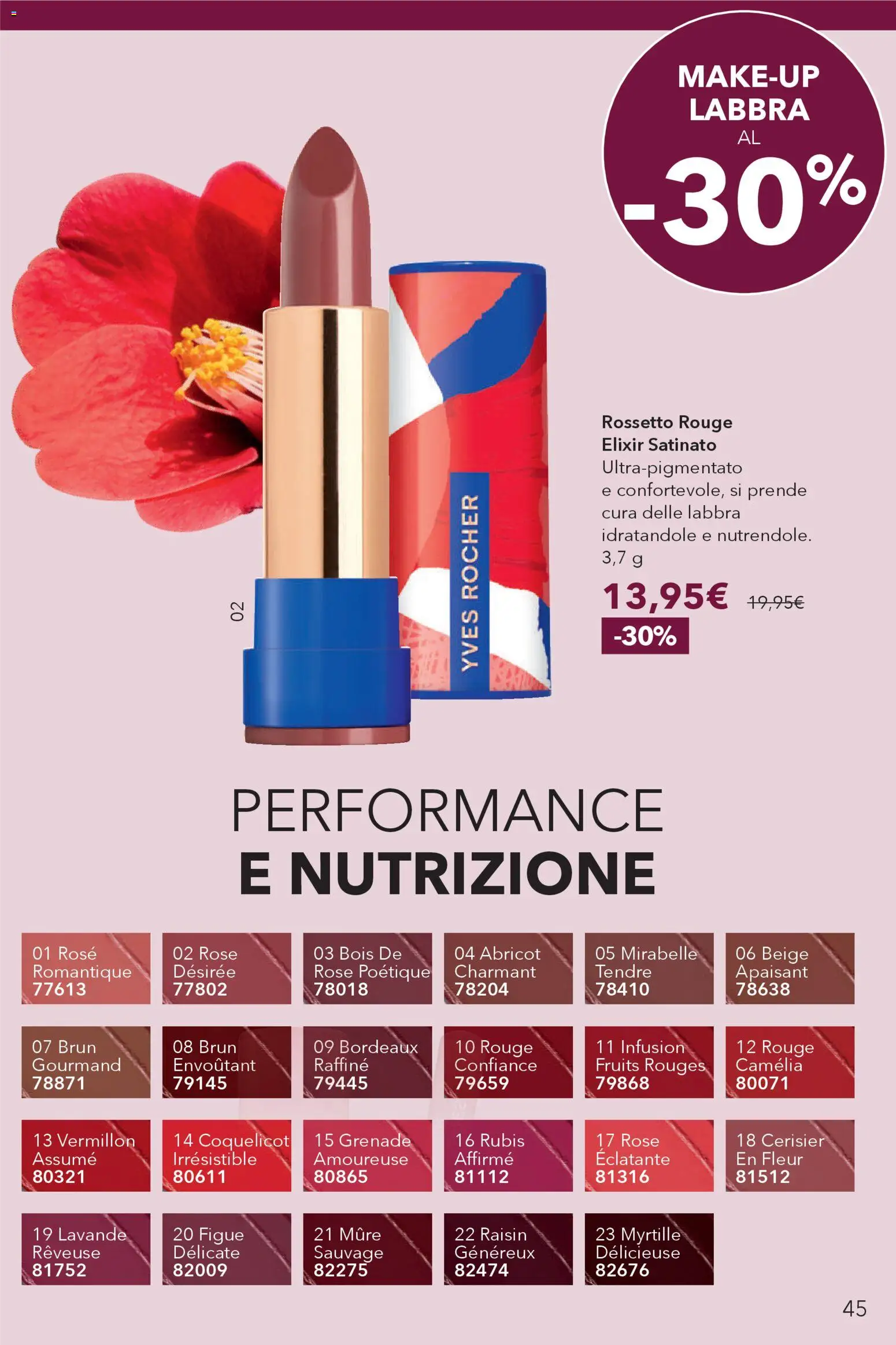 Volantino Yves Rocher del 30.01.2026 | Pagina: 45 | Prodotti: Rossetto