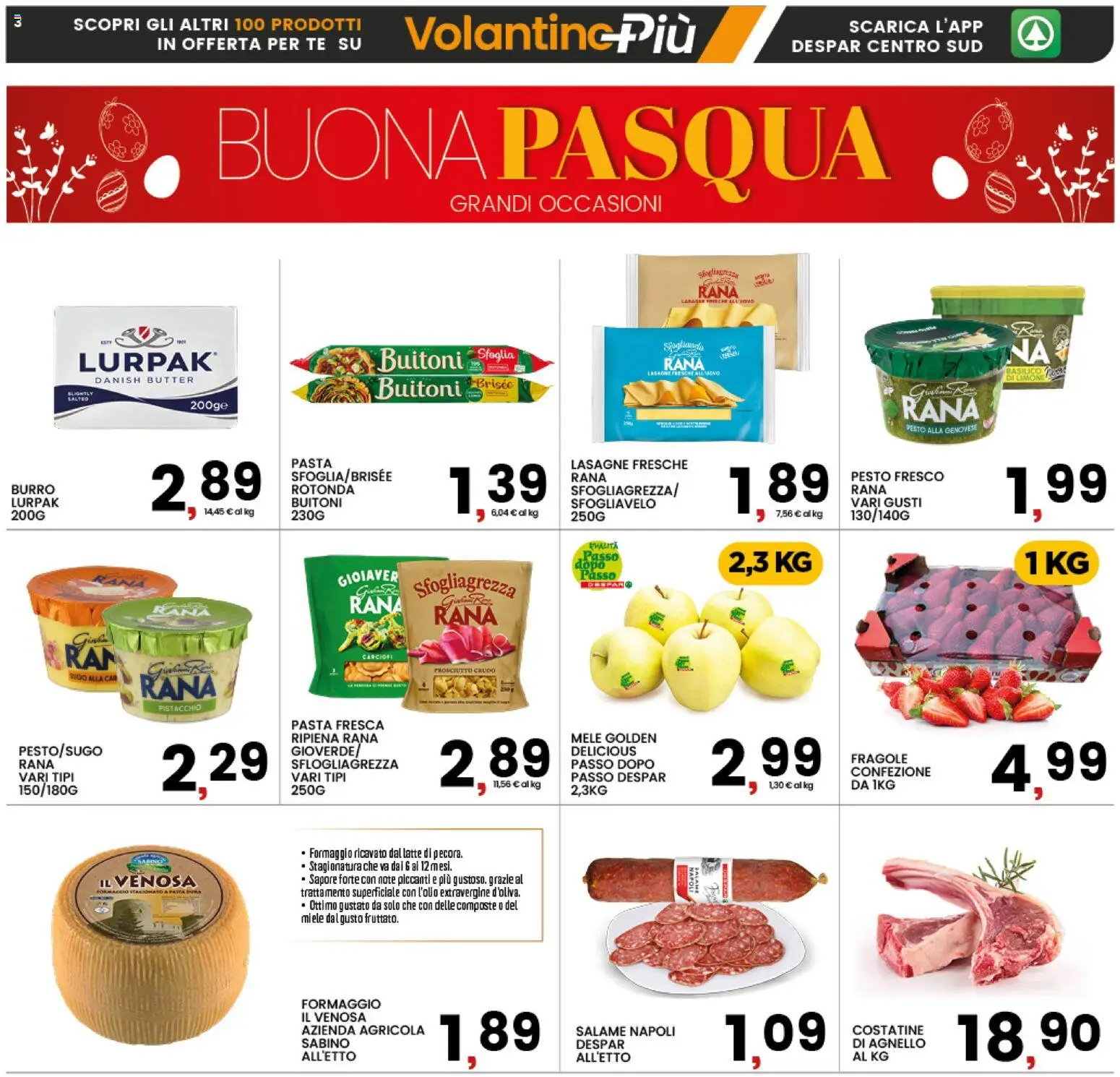 Volantino Interspar del 25.03.2026 | Pagina: 3 | Prodotti: Salame, Fragole, Formaggio, Burro