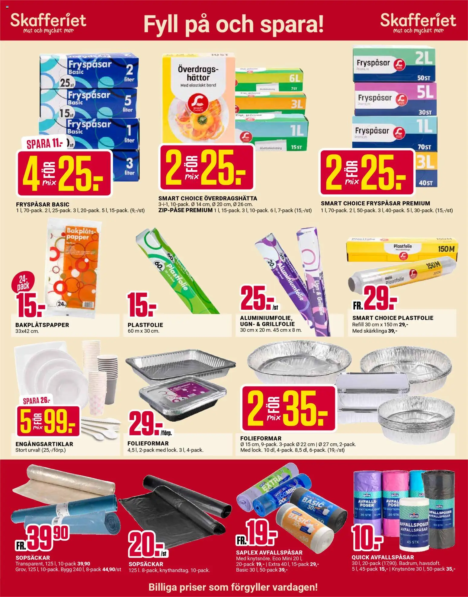 ÖoB reklamblad aktuell från 19.01.2026 | Sida: 3 | Produkter: Avfallspåsar, Bakplåtspapper, Plastfolie, Papper