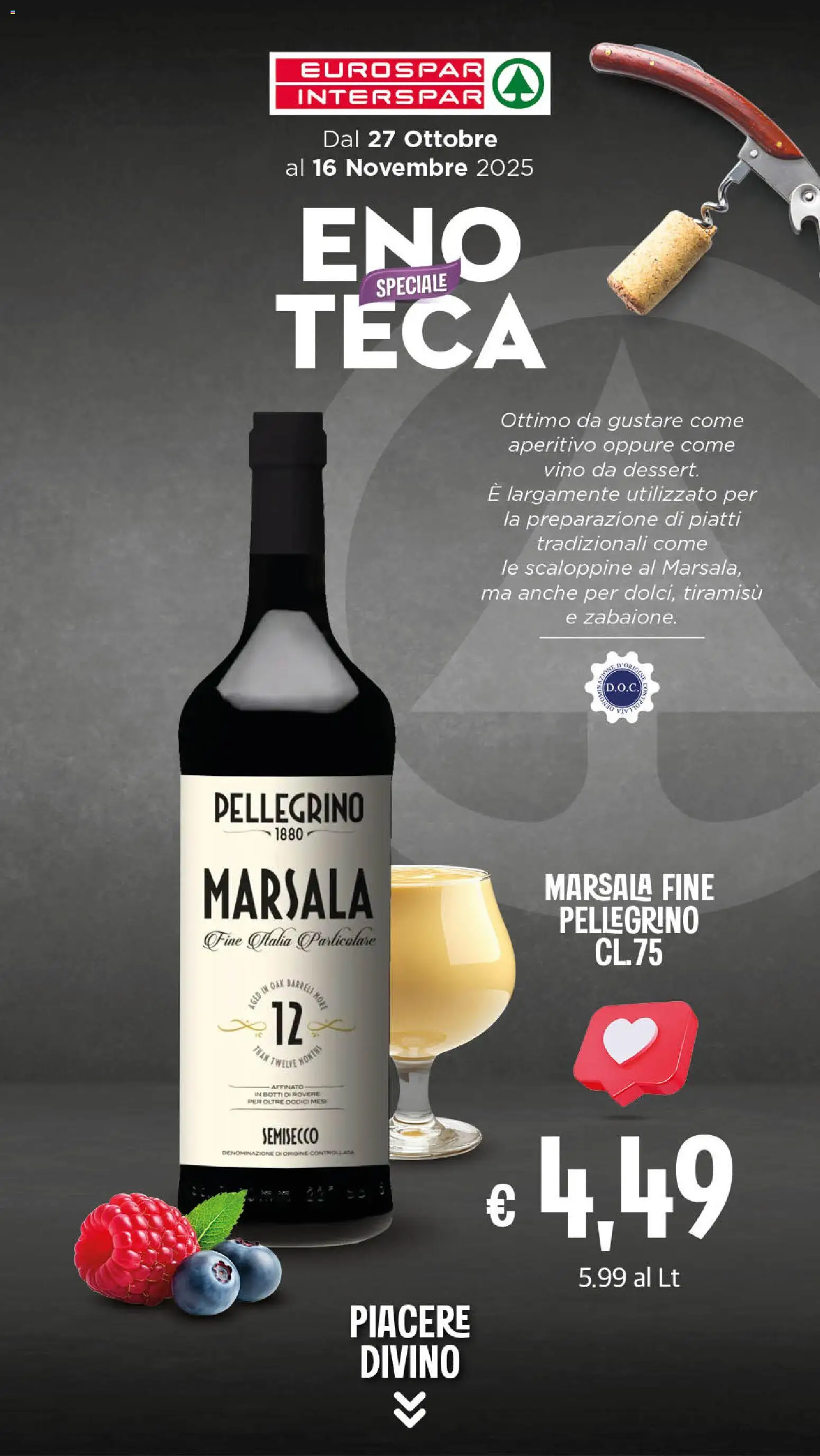 Volantino Eurospar del 27.10.2025 | Pagina: 26 | Prodotti: Vino, Aperitivo