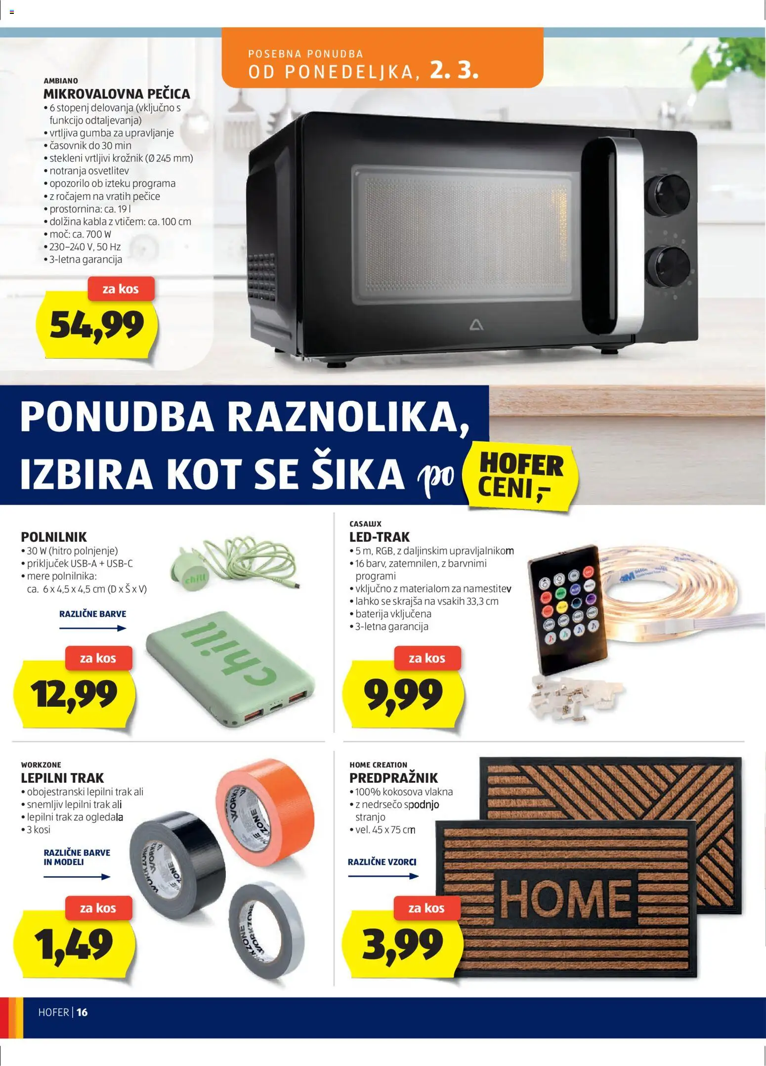 Hofer SI katalog | vrijedi od 25.02.2026 | Stranica: 16 | Proizvodi: Baterija, Ogledala