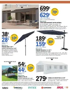 Brico E.Leclerc - Prévisualisation de Brico E.Leclerc catalogue valide à partir de 21.04.2026 | Page: 19 | Produits: Sac de transport, Store, Tonnelle, Parasol