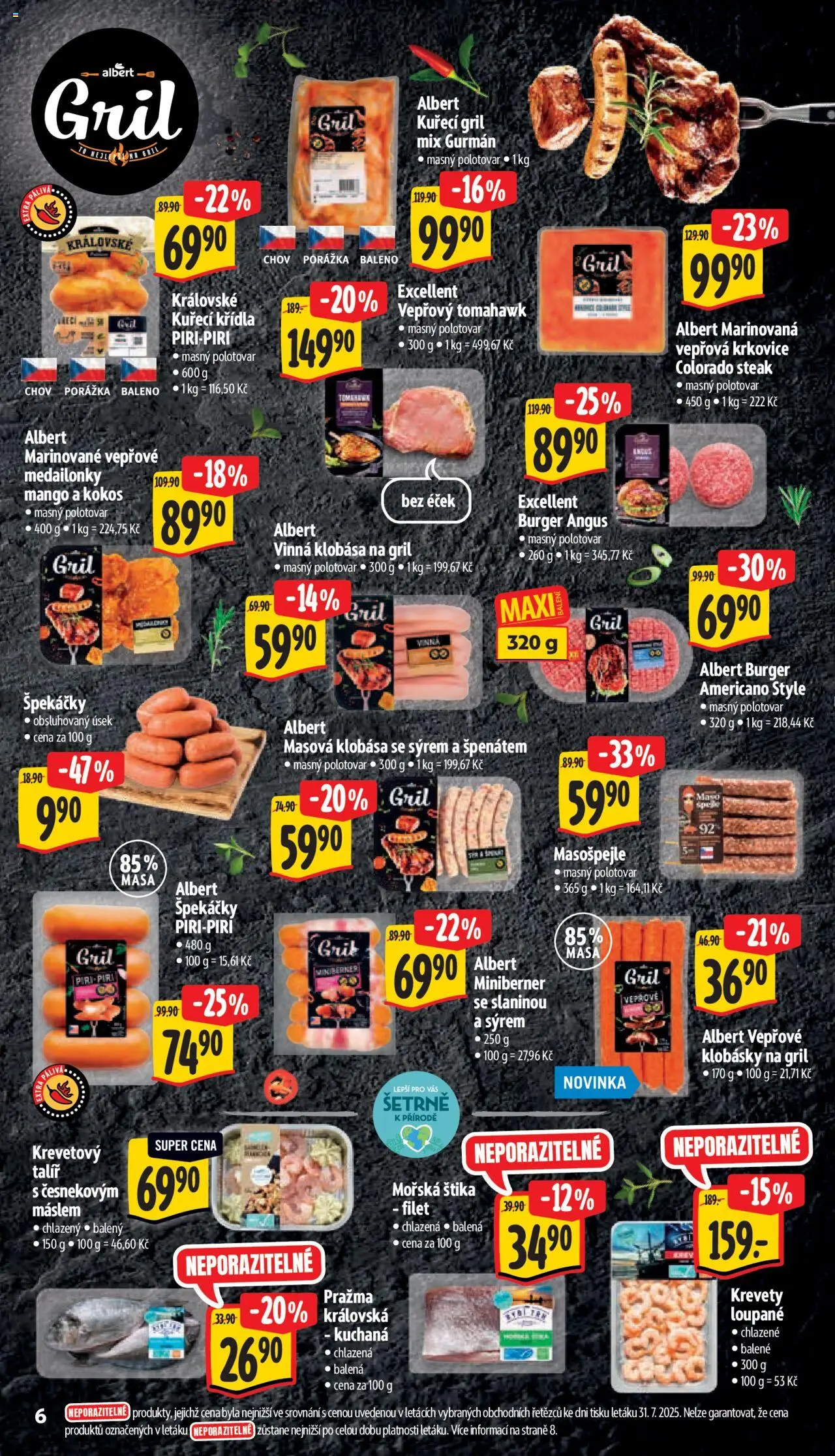 Albert leták - Morava- Supermarket od 06.08.2025 | Strana: 13 | Produkty: Špekáčky, Klobása, Talíř, Kokos