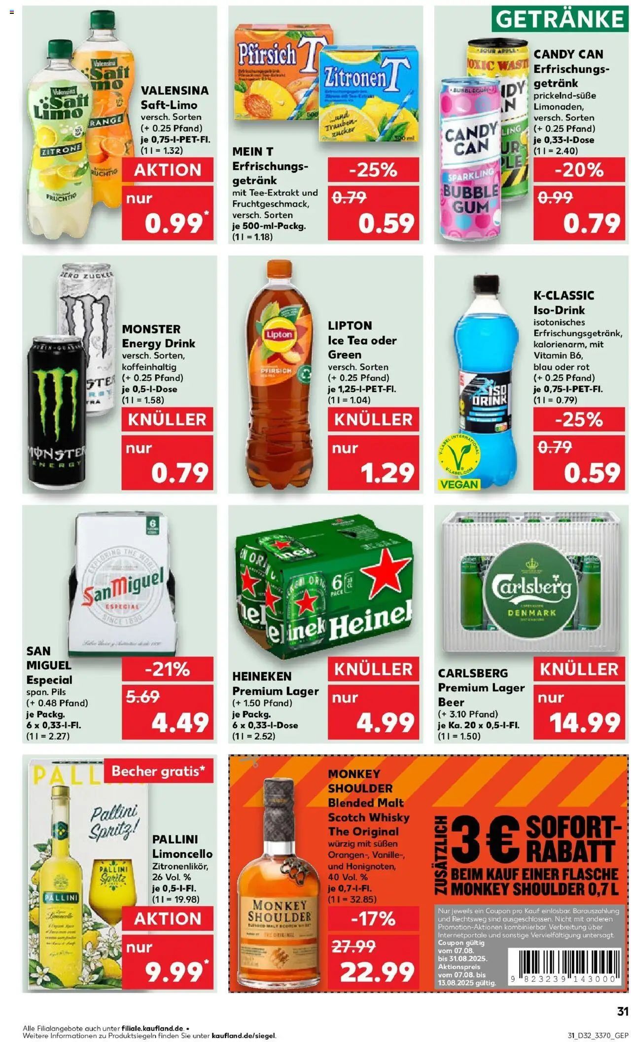 Kaufland prospekt Prenzlau	 - gültig ab dem 10.08.2025 | Seite: 44 | Produkte: Carlsberg, Energy, Zitrone, Pfirsich