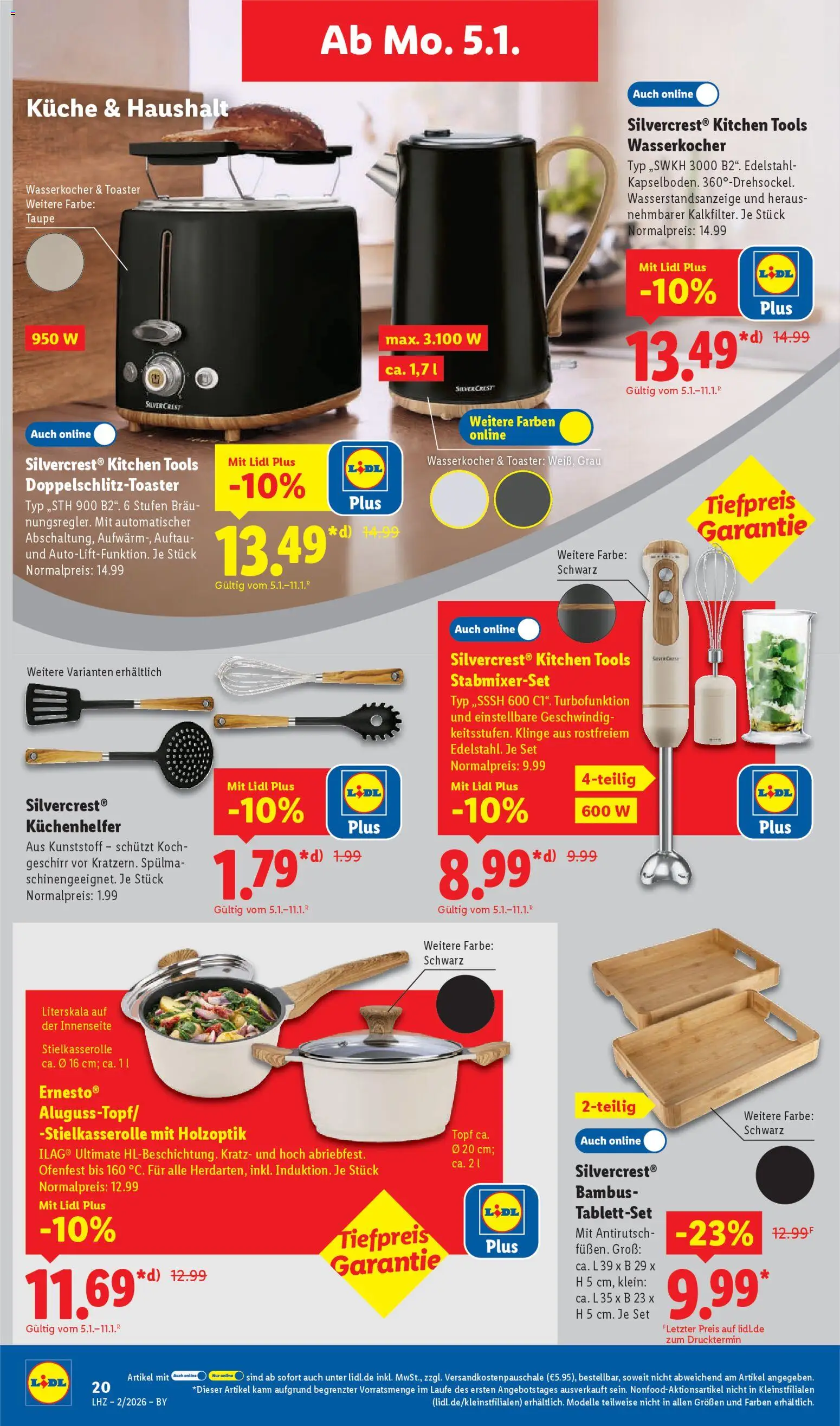 Lidl Prospekt München – gültig ab 05.01.2026 | Seite: 28 | Produkte: Wasserkocher, Toaster, Küche