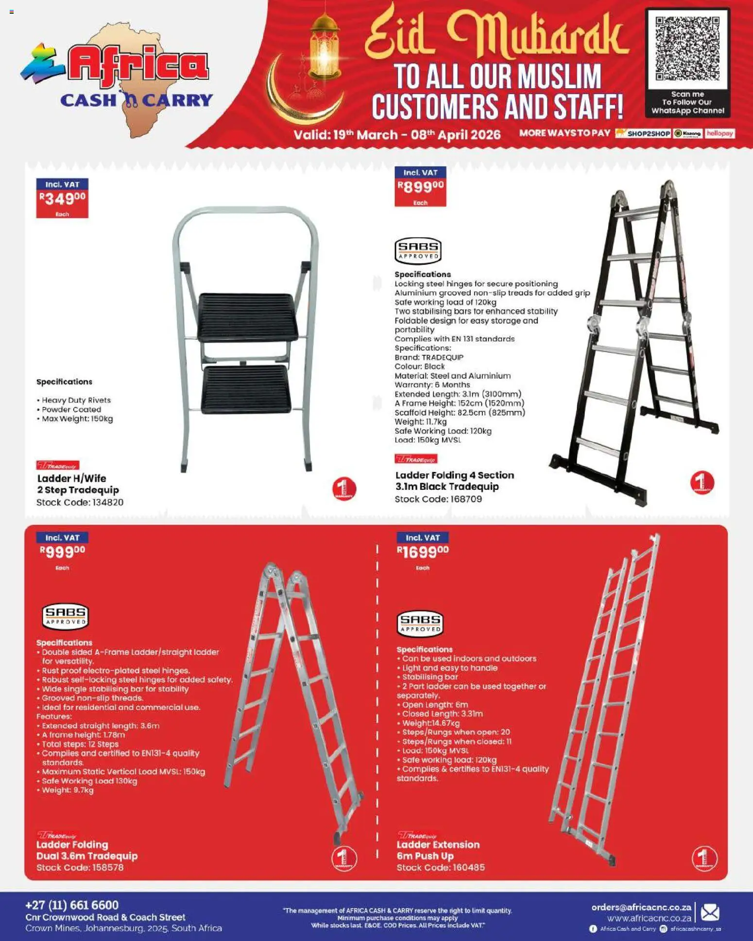 New Africa Cash & Carry catalogue – valid from 19.03.2026 | Page: 76 | Products: Frame, Light, Powder, Stock