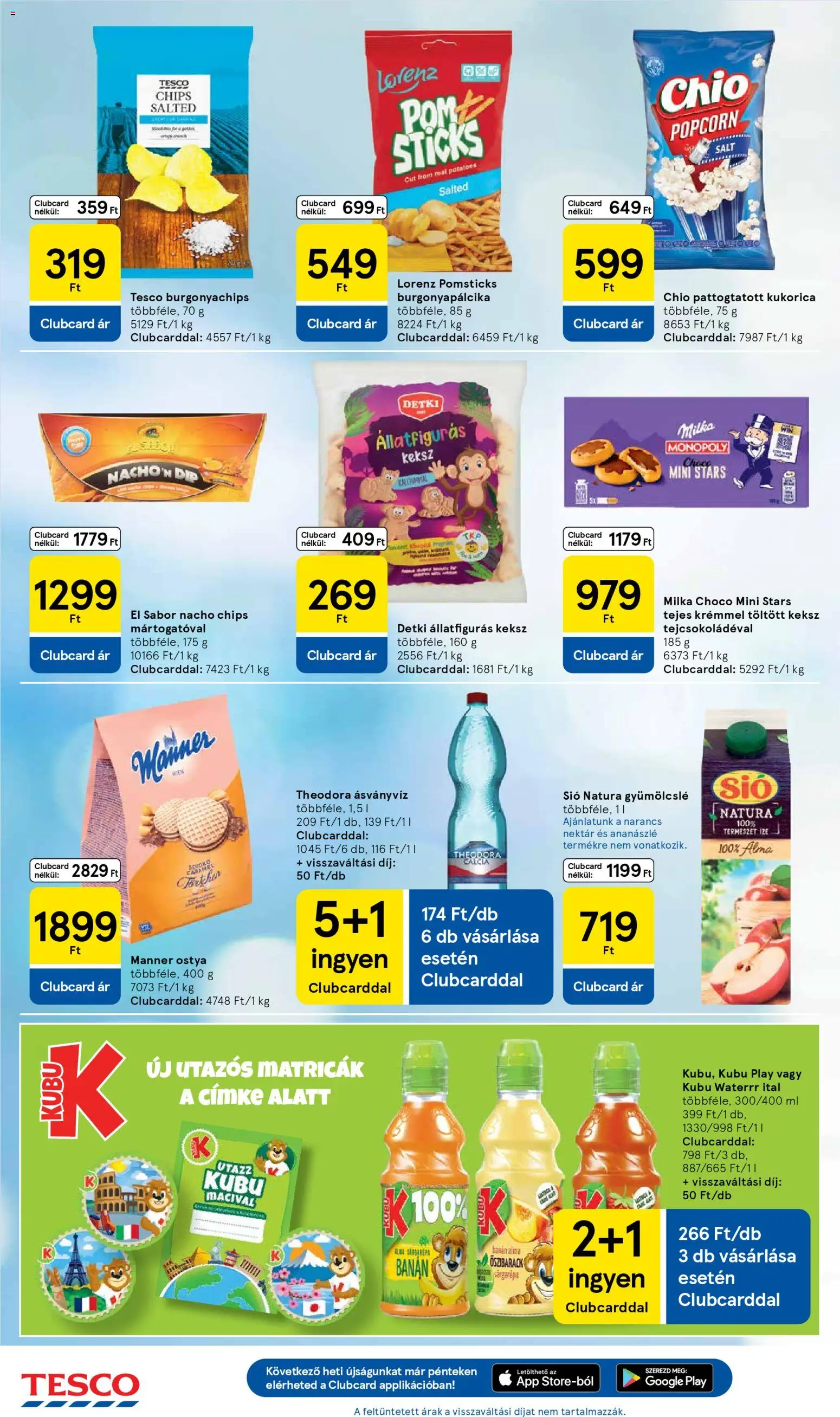 Tesco akciós ujság - amely érvényes a következő dátumtól: 29.04.2026 | Oldal: 24 | Termékek: Chips, Gyümölcslé, Ásványvíz, Keksz