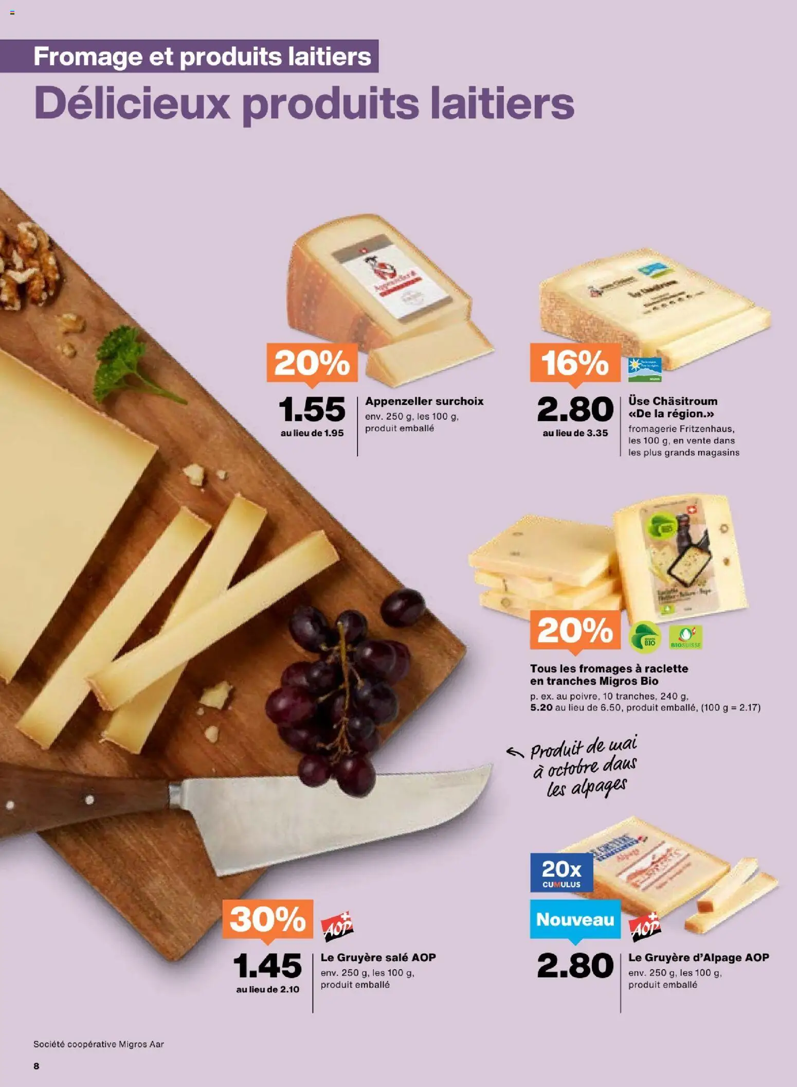 Migros Aktionen FR – gültig ab 18.11.2025 | Seite: 8 | Produkte: Raclette
