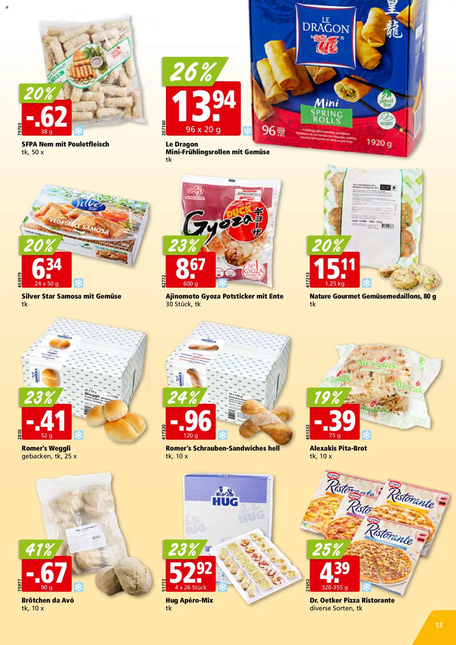 Aligro Aktionen Chavannes, Matran, Genf, Sitten – gültig ab 24.11.2025 | Seite: 13 | Produkte: Pizza, Gemüse