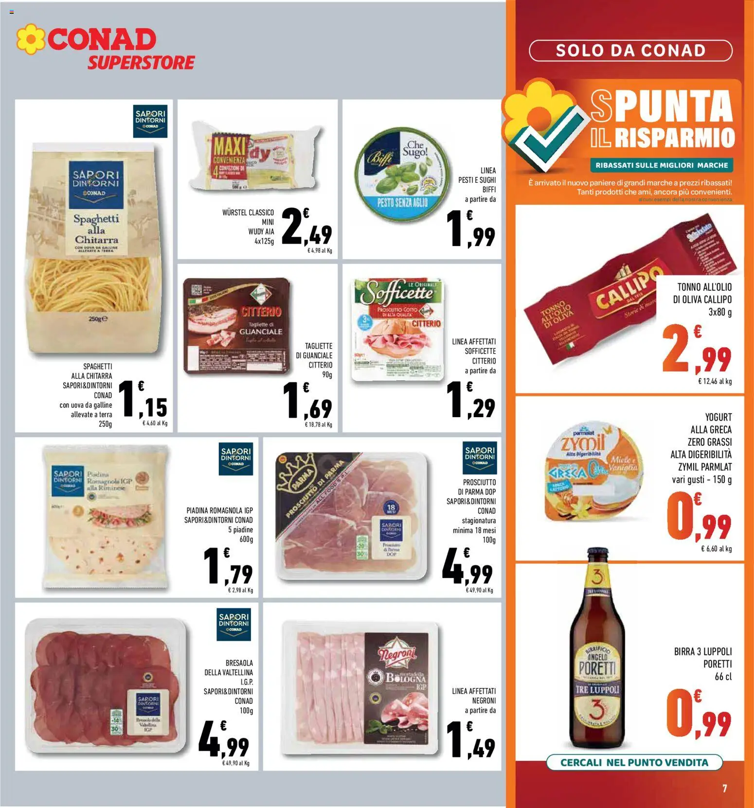 Volantino Conad del 08.04.2026 | Pagina: 7 | Prodotti: Tonno, Sugo, Guanciale, Terra