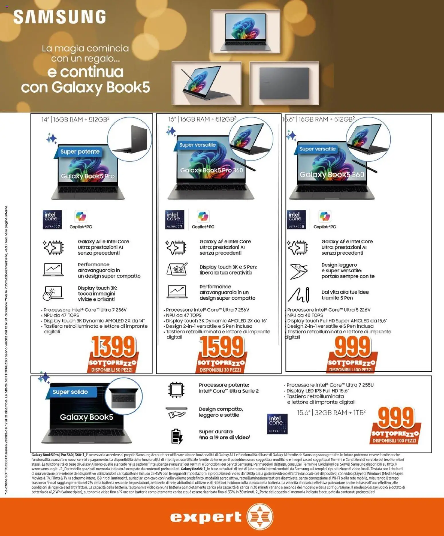 Volantino Expert del 12.12.2025 | Pagina: 14 | Prodotti: Auricolari, Tè, Tastiera, Samsung