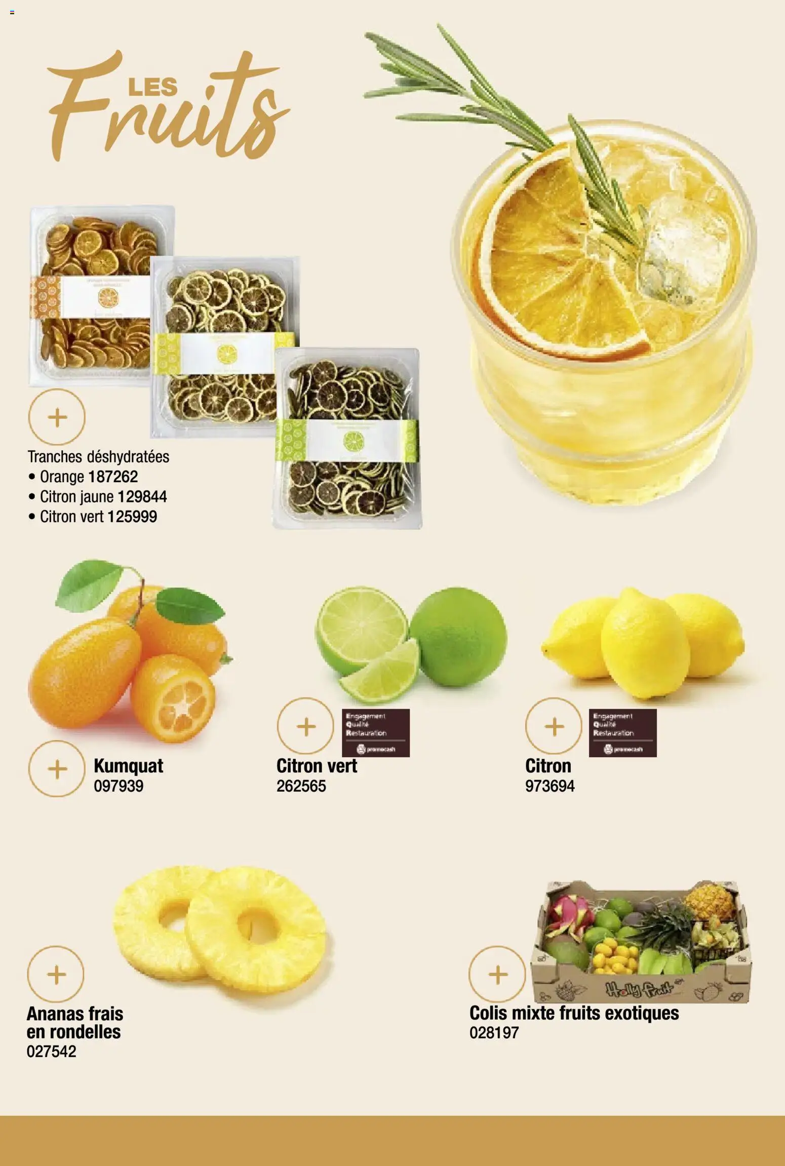 {H1} | Page: 46 | Produits: Citron vert, Orange, Kumquat, Ananas