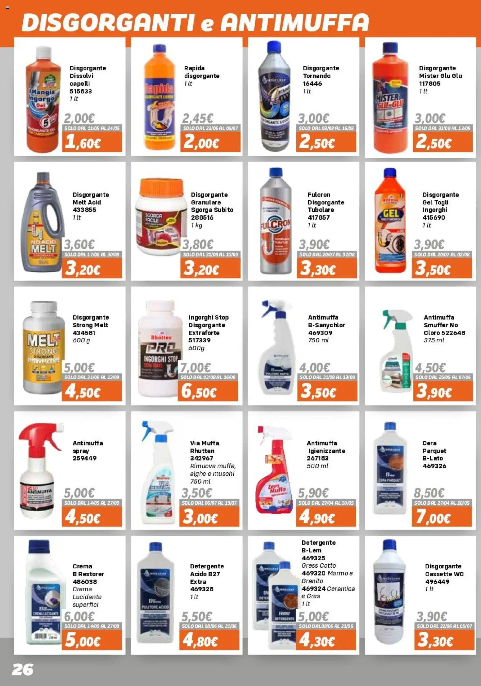 Volantino Orizzonte del 15.04.2026 | Pagina: 26 | Prodotti: Crema, Detergente, WC