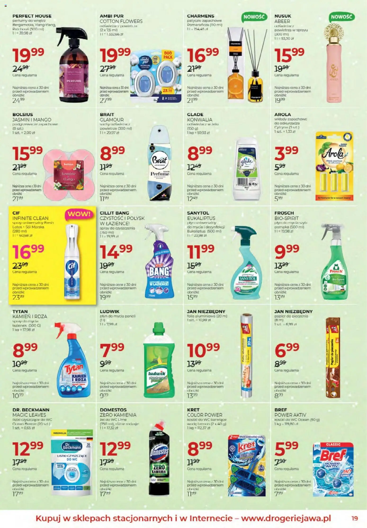 Jawa Gazetka od 04.12.2025 | Strona: 19 | Produkty: Cytryna, Płyn do mycia szyb, Sól morska, Domestos