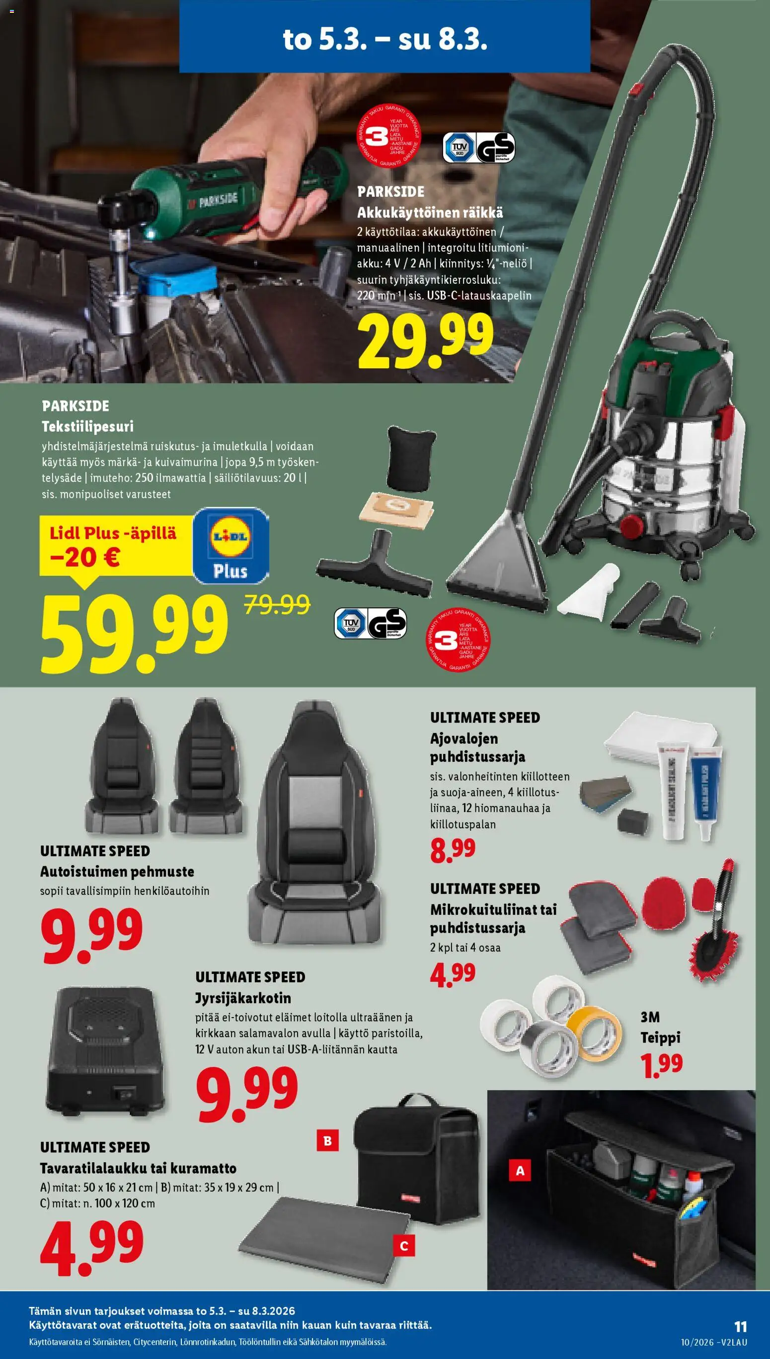 Lidl tarjoukset - Rovaniemi – voimassa 05.03.2026 alkaen | Sivu: 15 | Tuotteet: Räikkä, Akku, Teippi