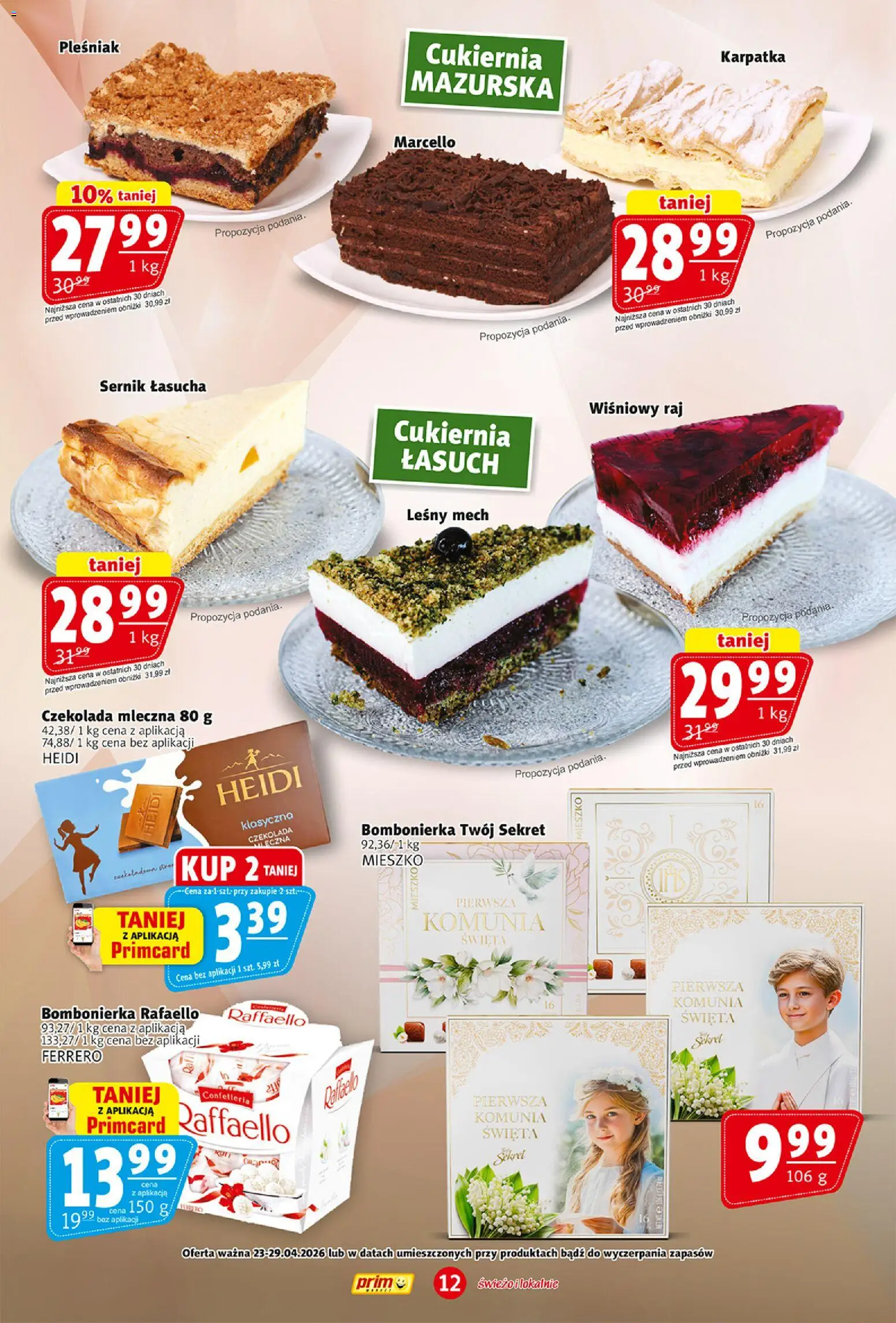 Prim Market gazetka od 23.04.2026 | Strona: 12 | Produkty: Czekolada mleczna, Bombonierka, Czekolada