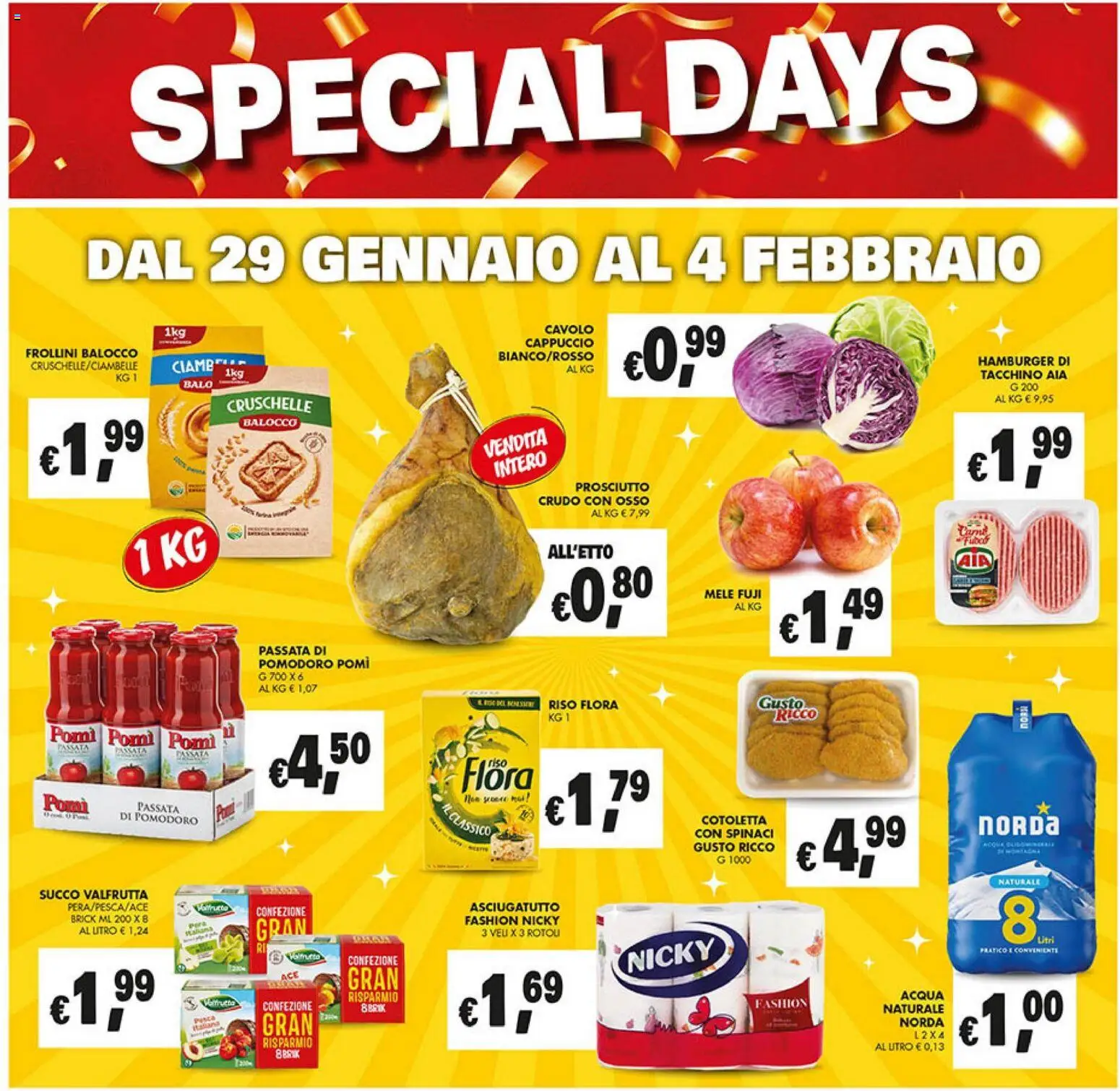 Volantino Coal del 22.01.2026 | Pagina: 3 | Prodotti: Succo, Riso, Pomodoro, Prosciutto