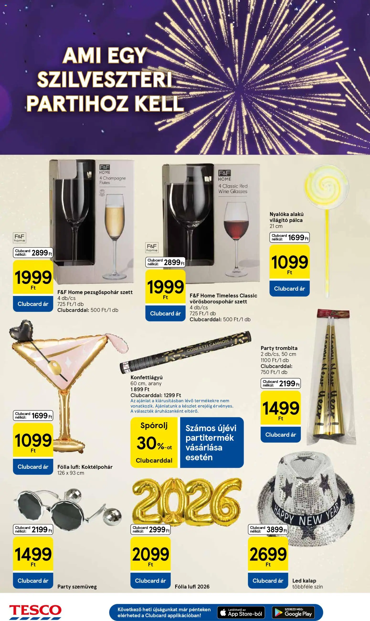 Tesco akciós ujság - amely érvényes a következő dátumtól: 27.12.2025 | Oldal: 10 | Termékek: Kalap, Szemüveg, Nyalóka