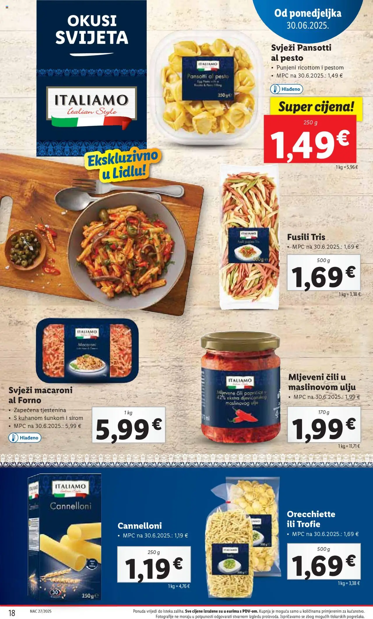 Lidl katalog | vrijedi od 30.06.2025 | Stranica: 18 | Proizvodi: Tjestenina, Čili