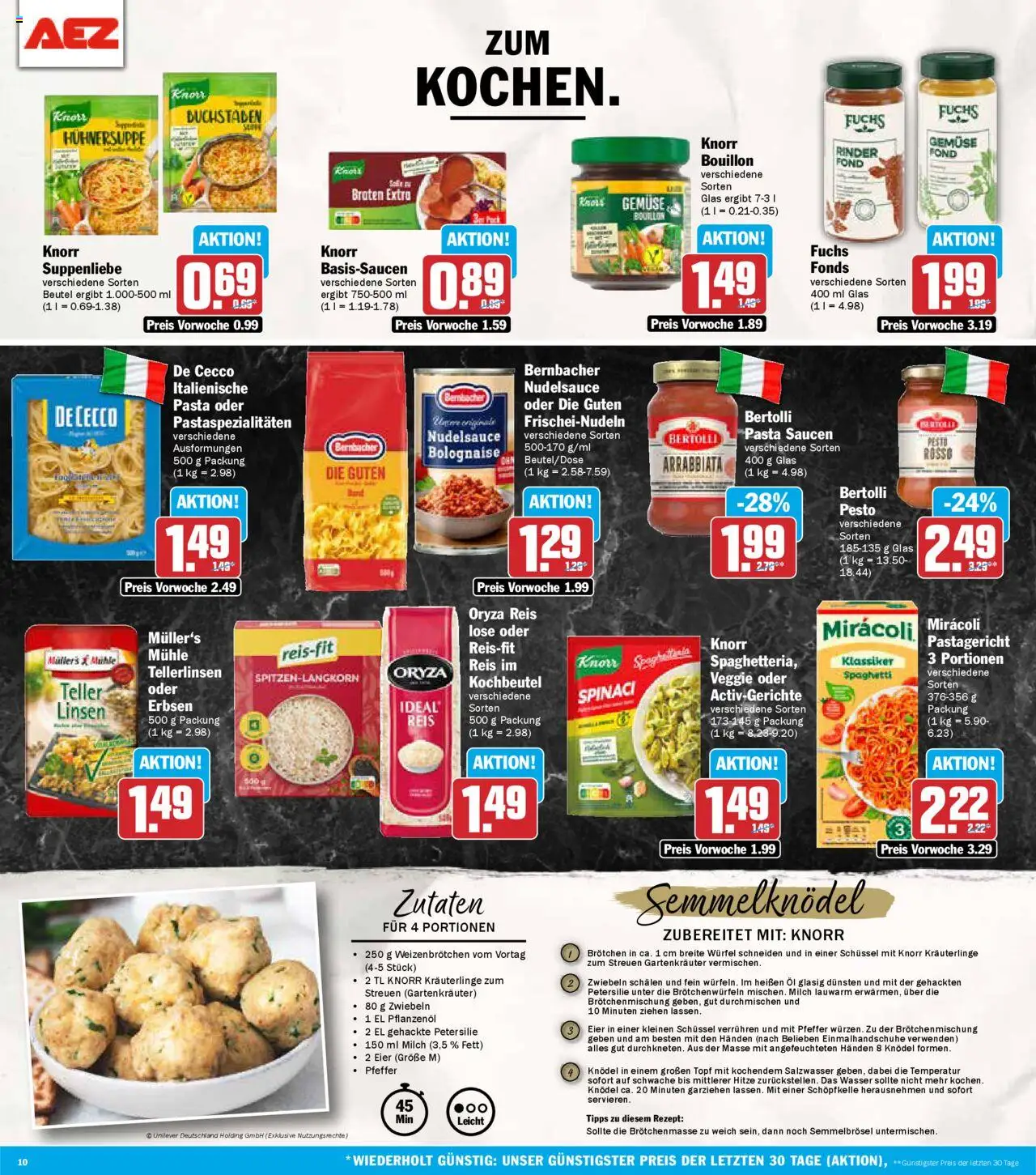 AEZ Prospekt 	 – gültig ab 22.09.2025 | Seite: 10 | Produkte: Wasser, Gemüse, Pfeffer, Erbsen