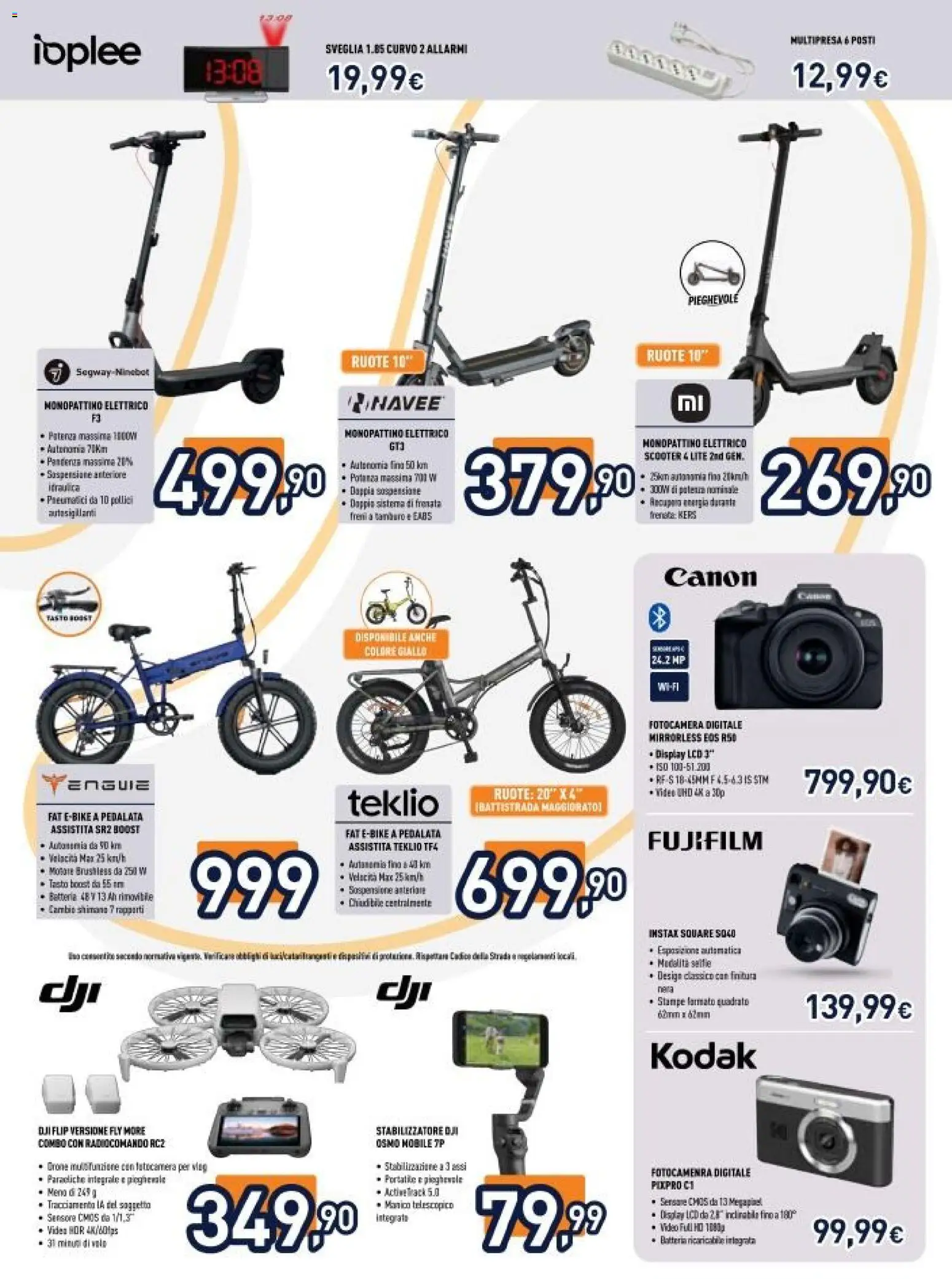 Volantino Unieuro del 20.03.2026 | Pagina: 34 | Prodotti: Monopattino, Mobile, Fotocamera, Monopattino elettrico