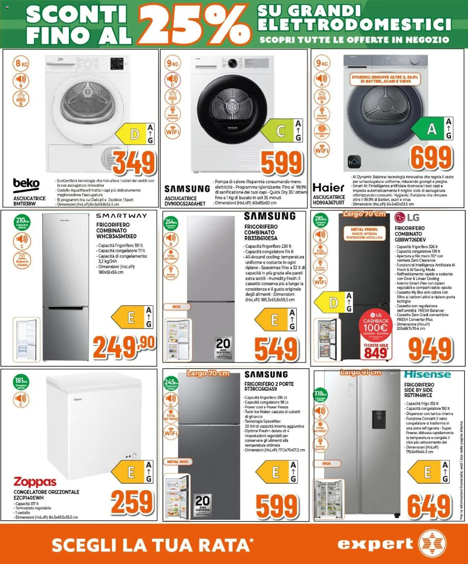 Volantino Expert del 12.02.2026 | Pagina: 22 | Prodotti: Tanica, Frigorifero, Frigorifero combinato, Samsung