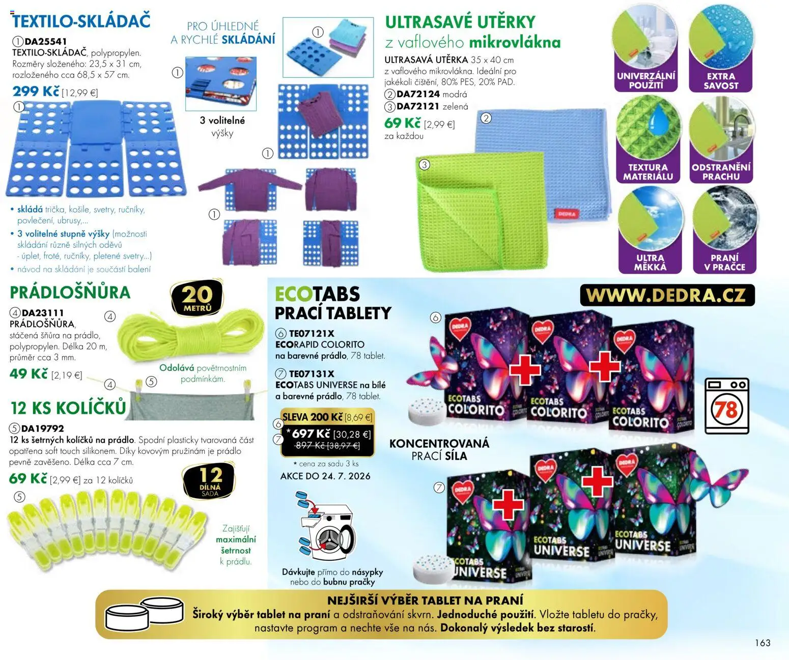 Nové Dedra akcie – leták je platný od 24.04.2026 | Strana: 63 | Produkty: Práčky, Tablet