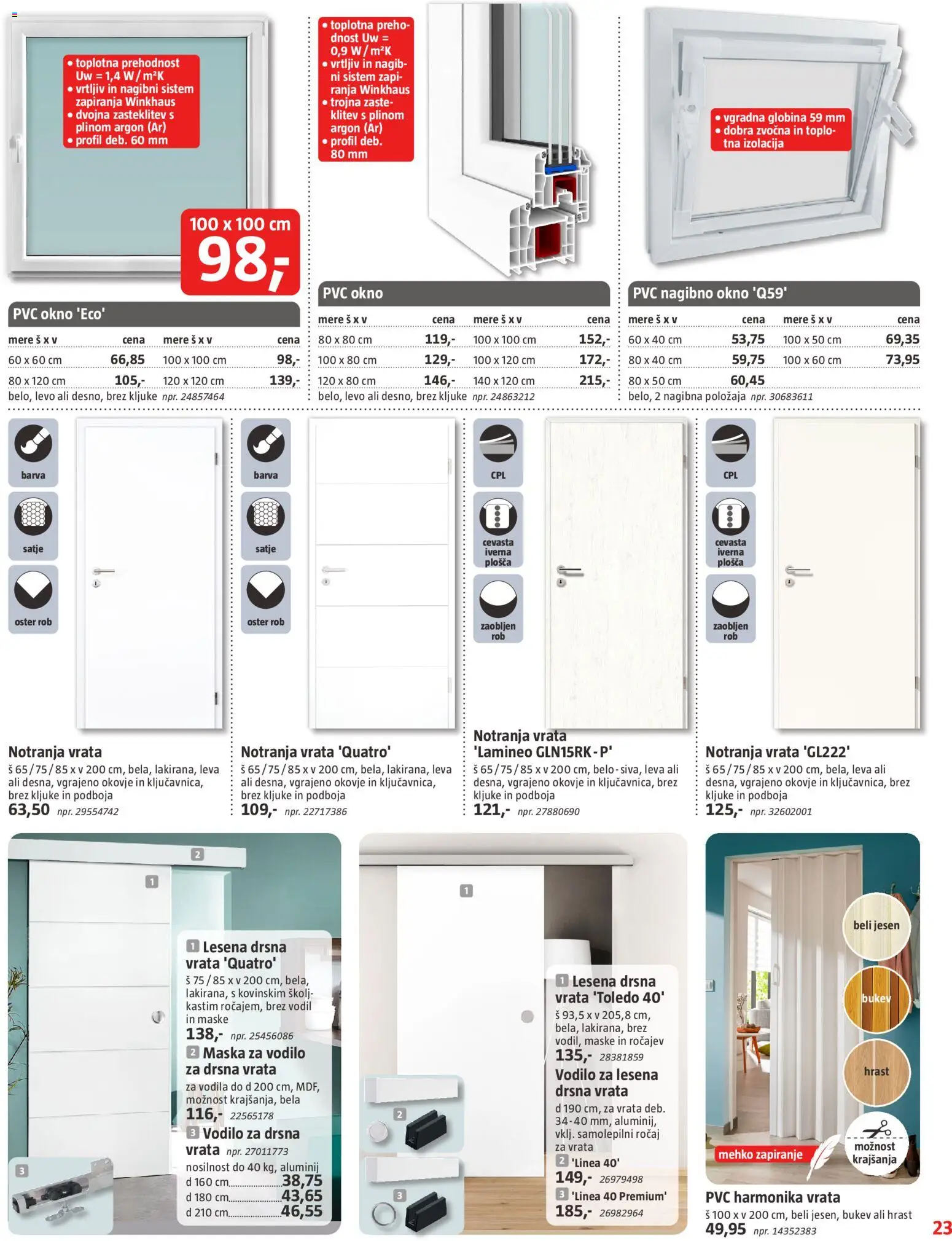 Novi Bauhaus katalog ponudbe – veljaven od 18.03.2026 | Stran: 23 | Izdelki: Drsna vrata, Okno, Maska, Barva