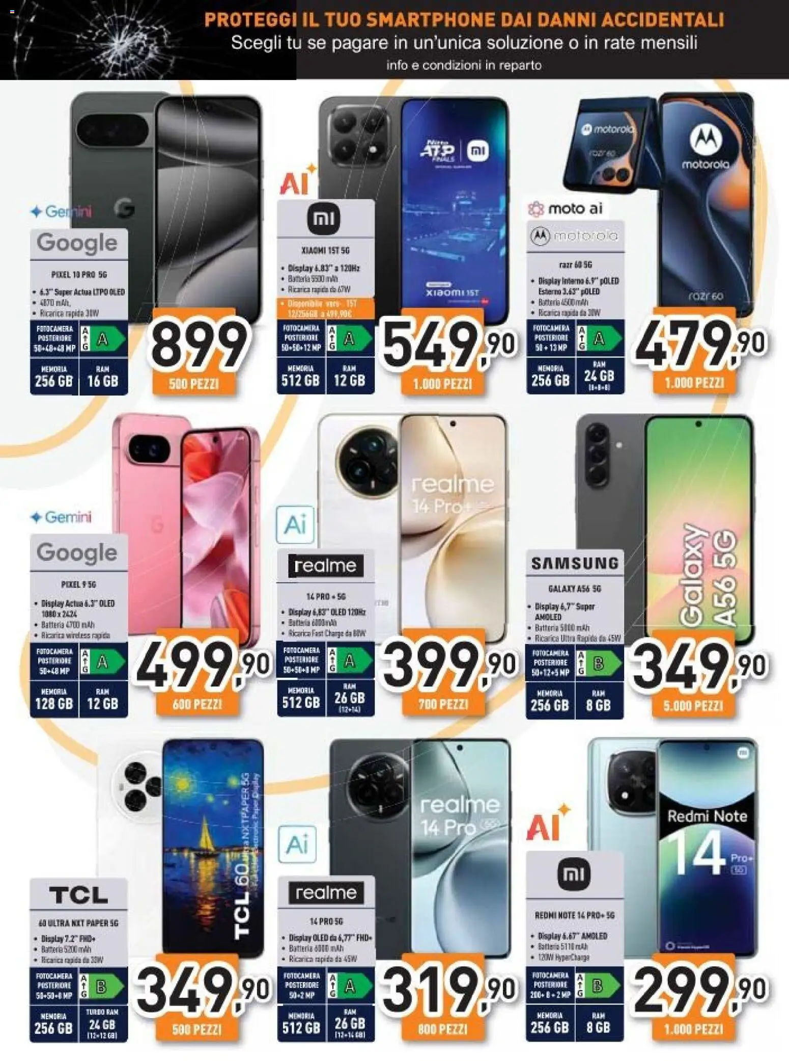 Volantino Unieuro del 26.11.2025 | Pagina: 12 | Prodotti: Xiaomi, Smartphone, Fotocamera, Samsung