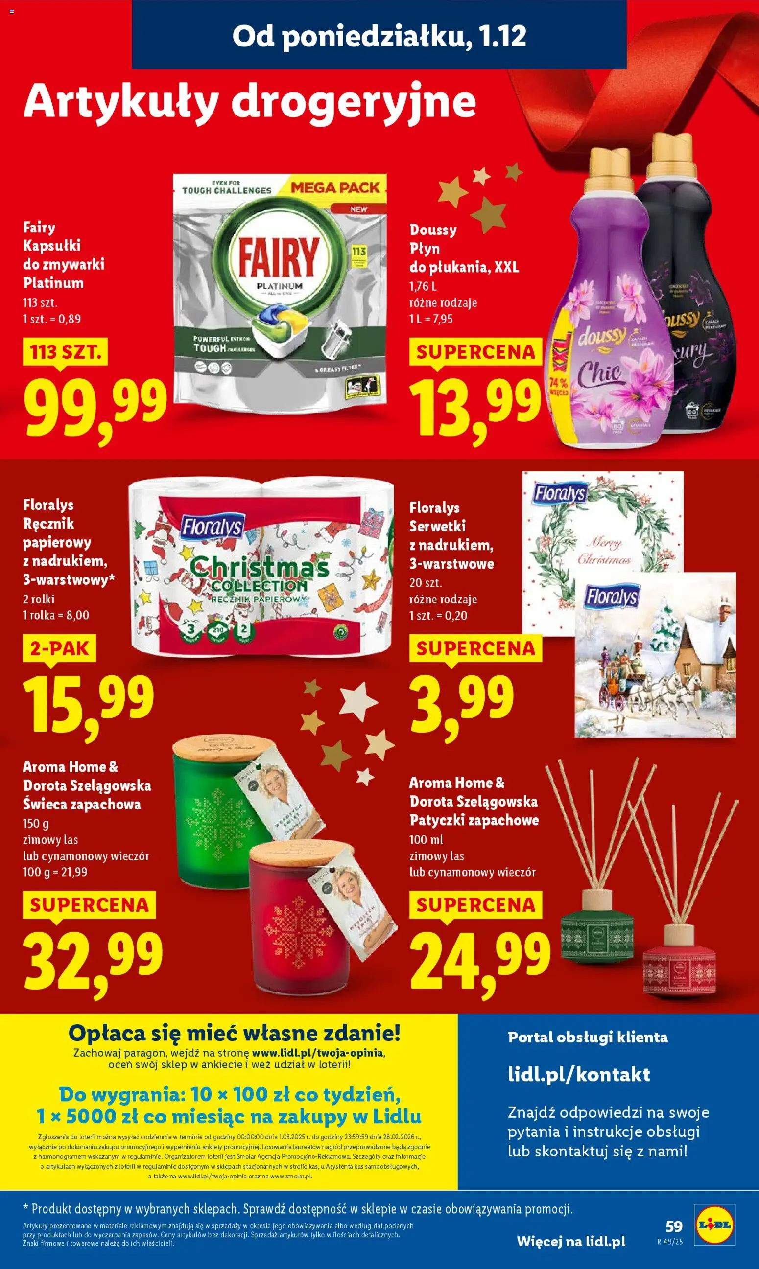 Lidl Gazetka od 01.12.2025 | Strona: 61 | Produkty: Rolki, Fairy, Ręcznik papierowy, Kapsułki do zmywarki