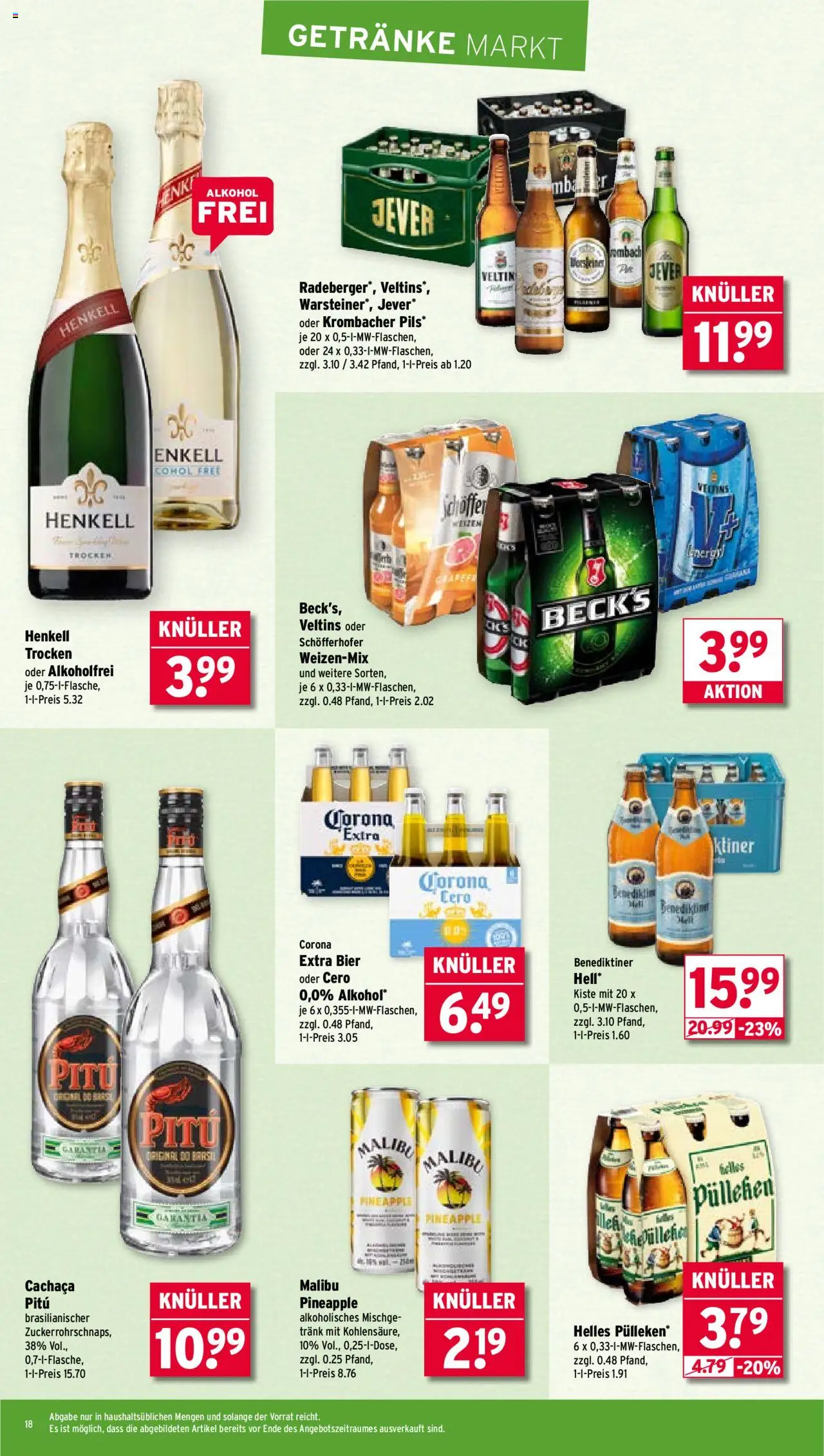 Wasgau Prospekt 	 - gültig ab dem 25.08.2025 | Seite: 18 | Produkte: Bier, Warsteiner, Jever, Veltins
