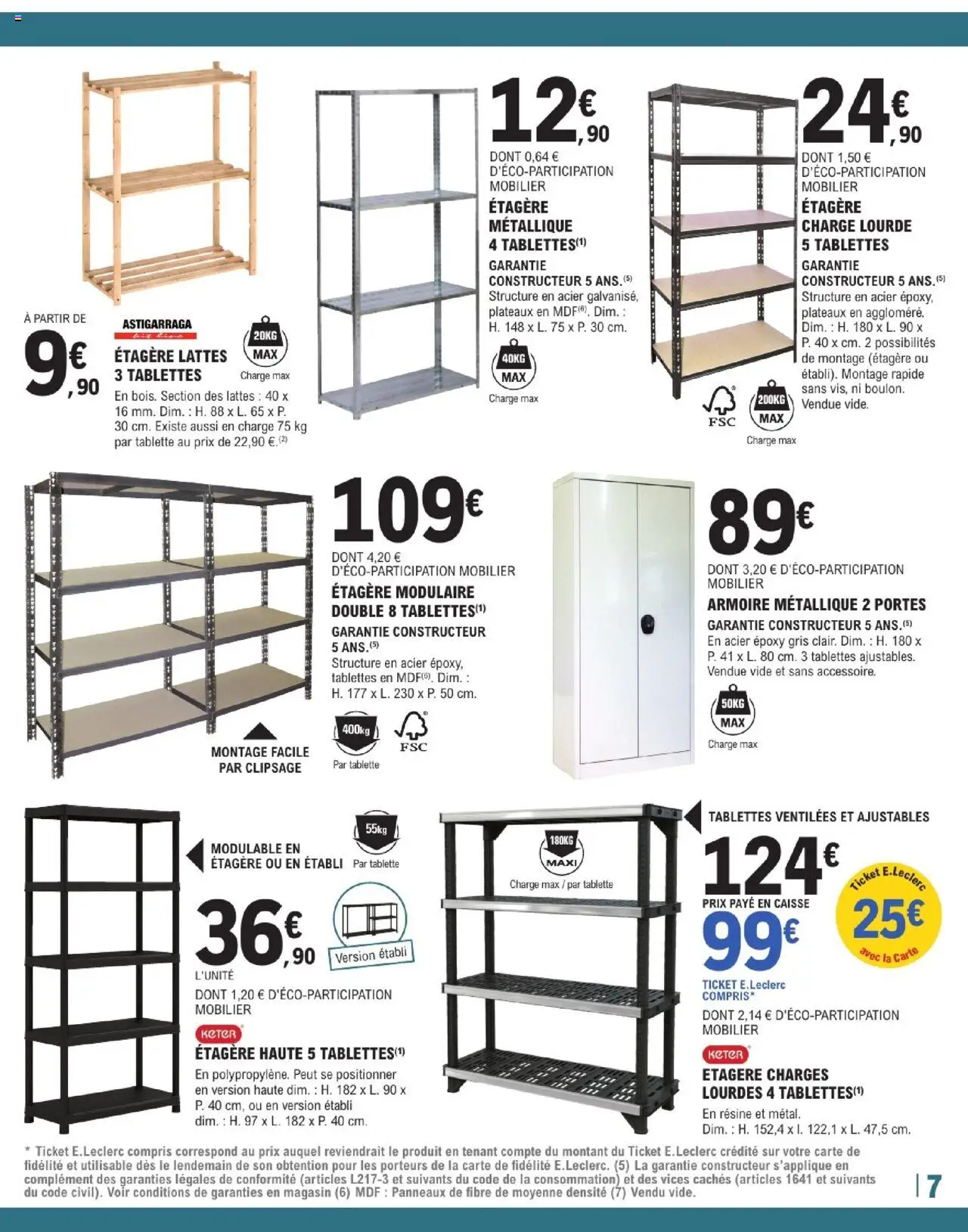  | Page: 7 | Produits: Tablette, Armoire, Étagère, Portes