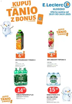 Pogląd oferty "E.Leclerc Gazetka - Kłodzko" - ważna od 20.01.2026 | Strona: 9 | Produkty: Woda żywiec, Sok jabłkowy, Sok, Woda