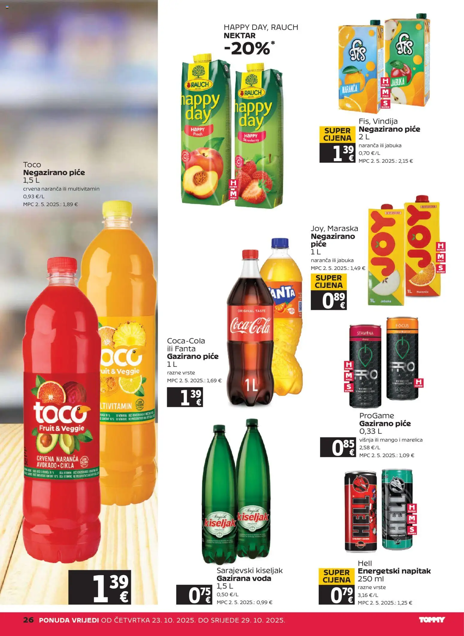 Tommy katalog | vrijedi od 23.10.2025 | Stranica: 26 | Proizvodi: Hell, Fanta, Voda, Mango