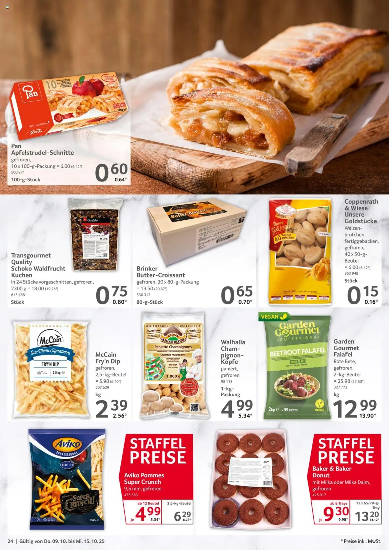 Selgros Prospekt 	 – gültig ab 09.10.2025 | Seite: 24 | Produkte: Pommes, McCain, Milka, Champignons