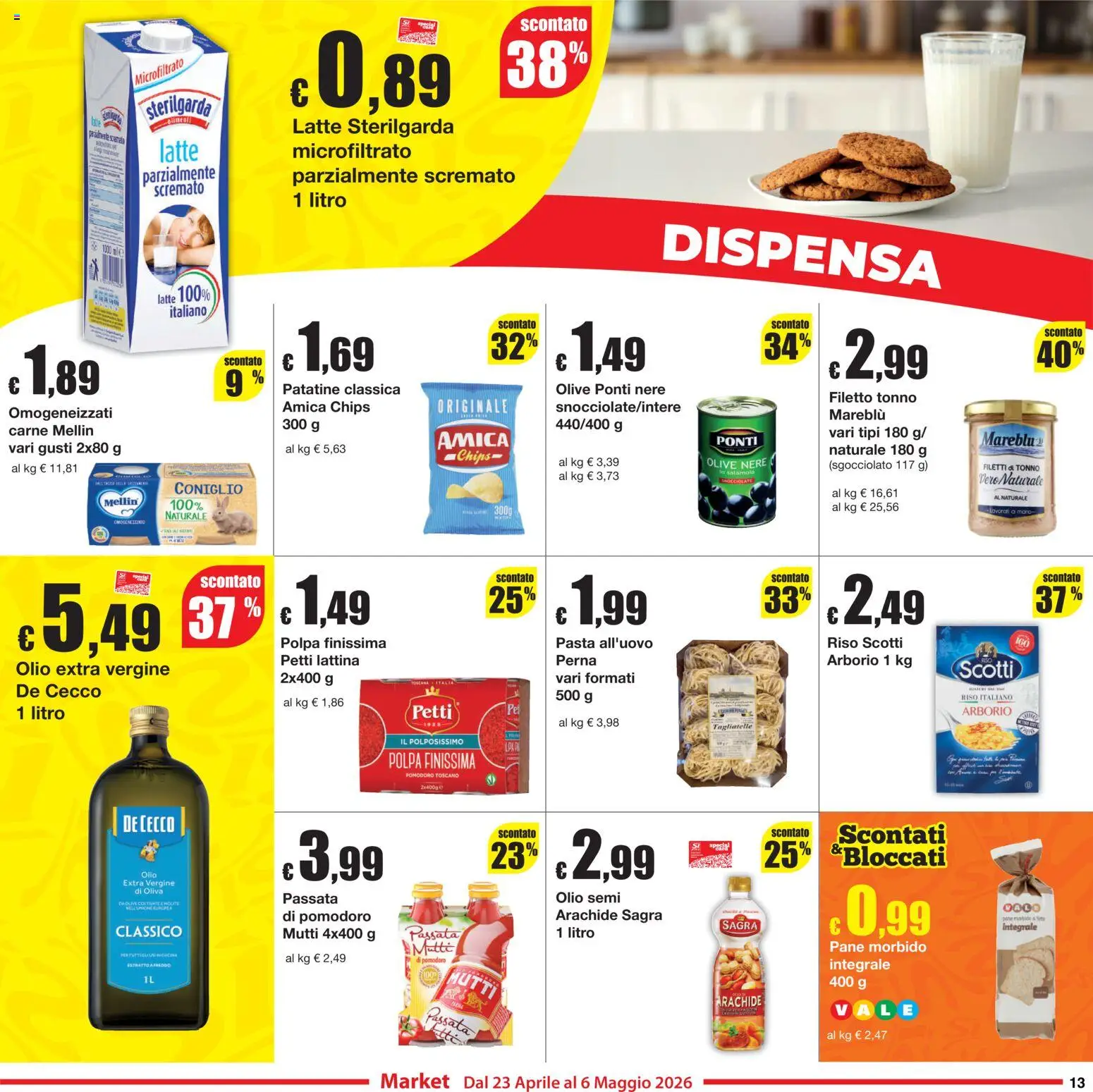 Volantino Sì con Te del 23.04.2026 | Pagina: 13 | Prodotti: Tagliatelle, Pomodoro, Latte, Mutti