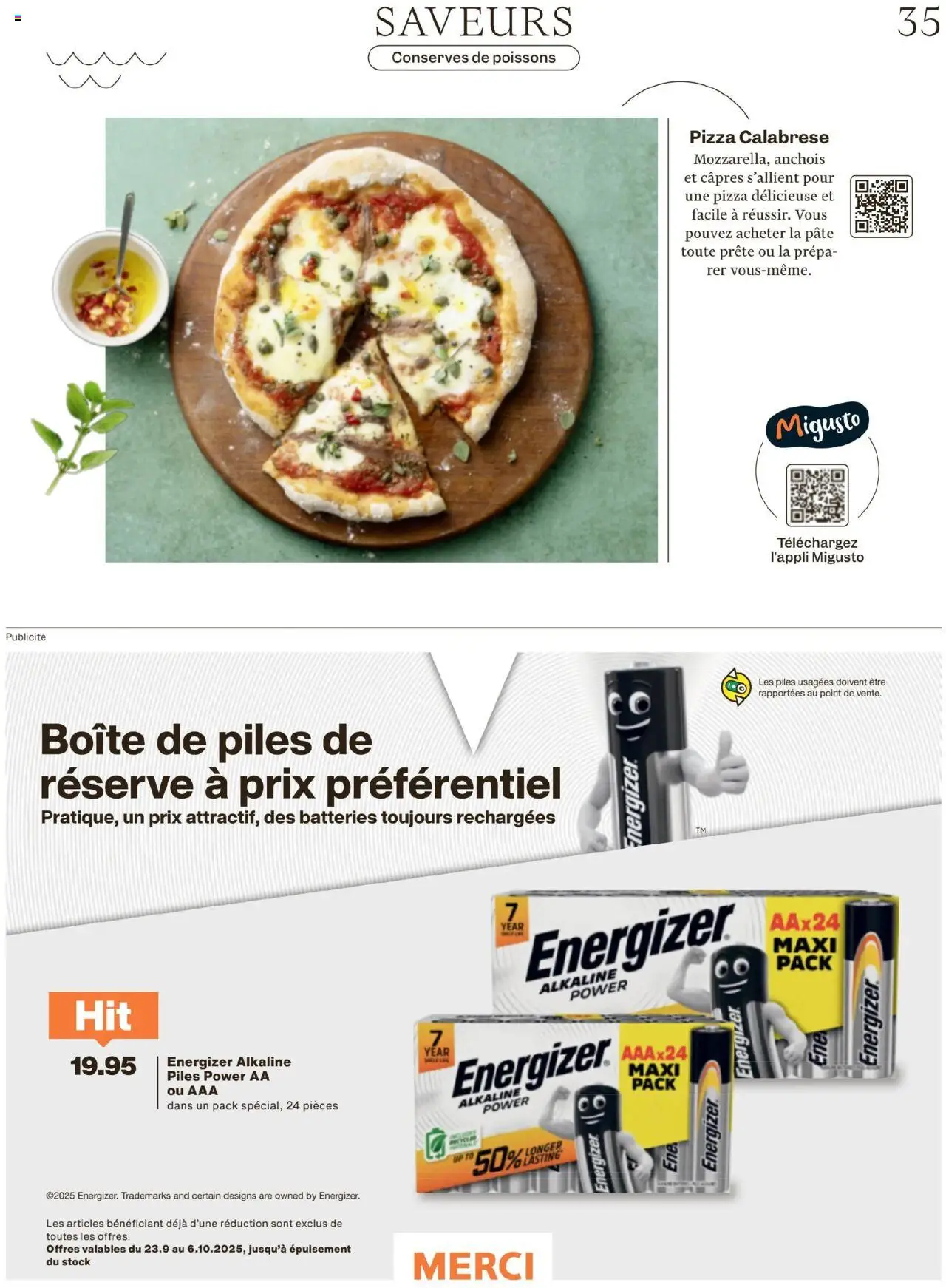 Migros Magazin FR – gültig ab 22.09.2025 | Seite: 35 | Produkte: Pizza