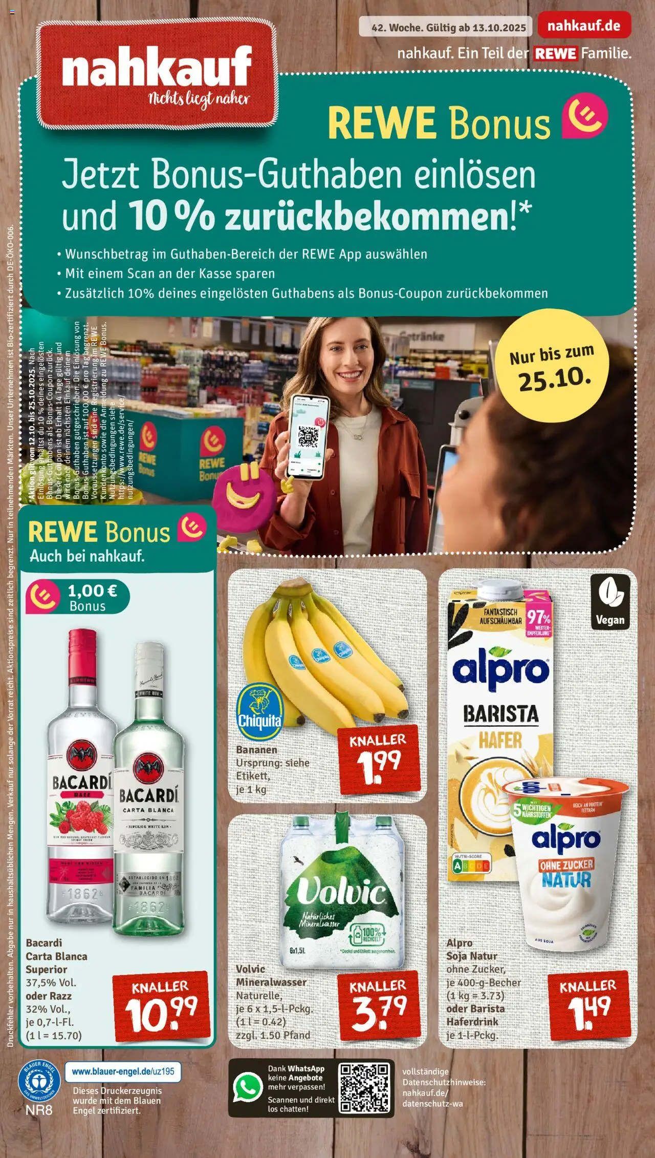 Nahkauf Prospekt – gültig ab 13.10.2025 | Seite: 1 | Produkte: Bacardi, Rum, Bananen, Zucker