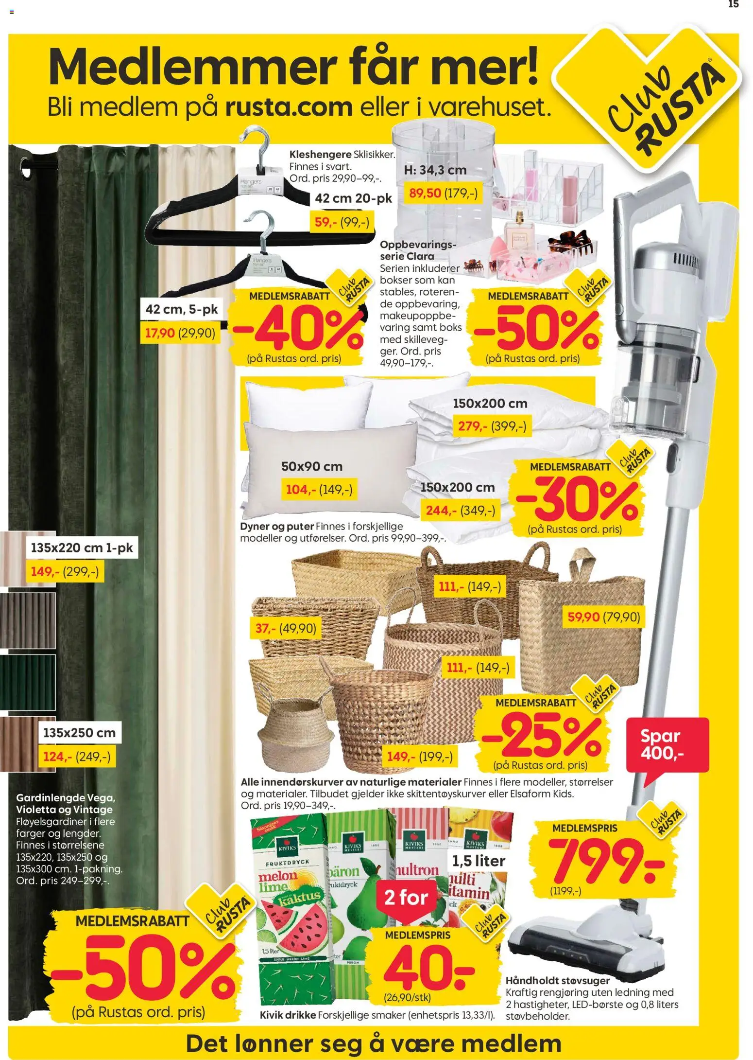 {H1} | Side: 15 | Produkter: Ledning, Melon, Støvsuger, Lime