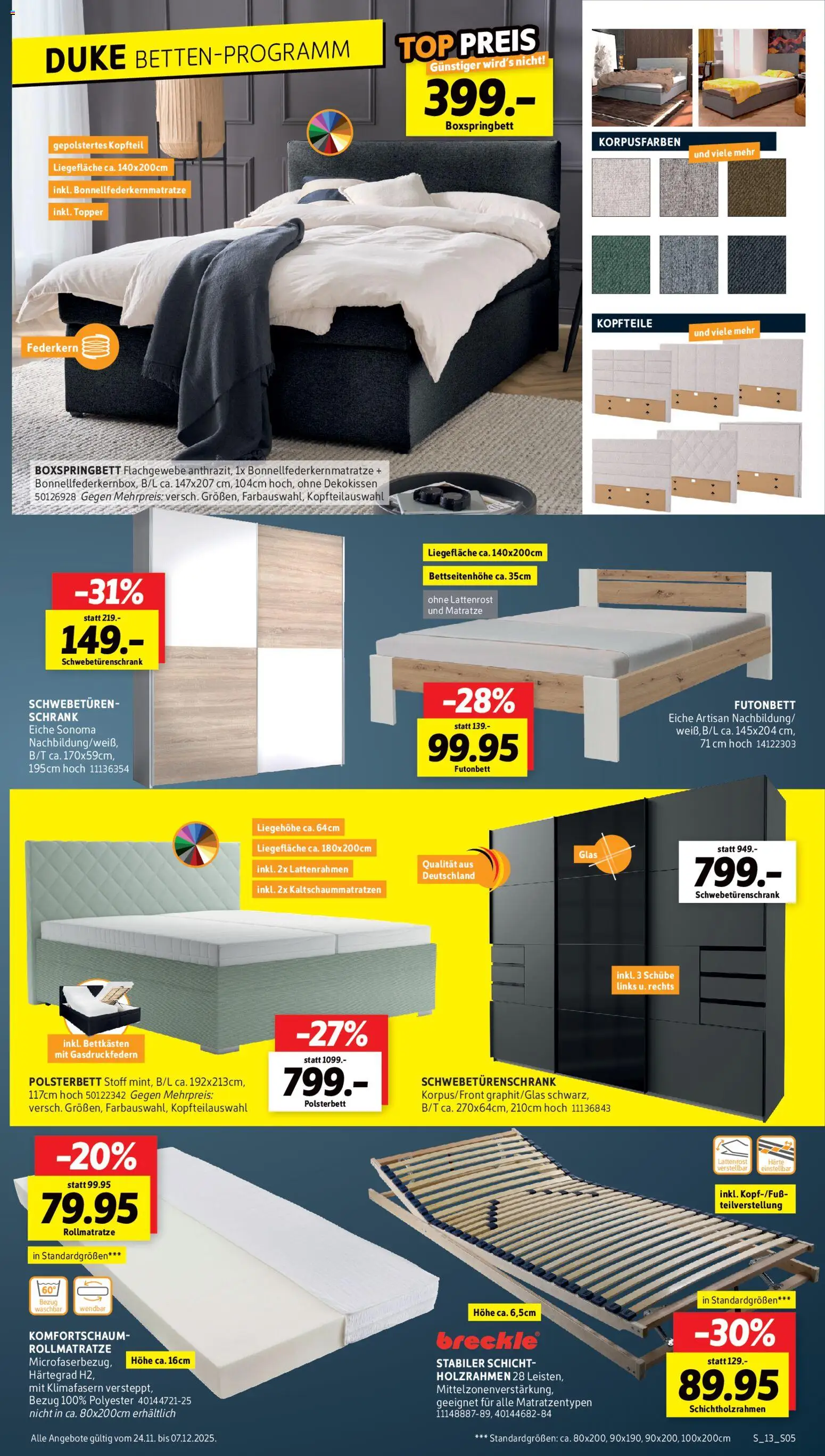 Sconto - Black Friday – gültig ab 24.11.2025 | Seite: 5 | Produkte: Top, Matratze, Polsterbett, Topper