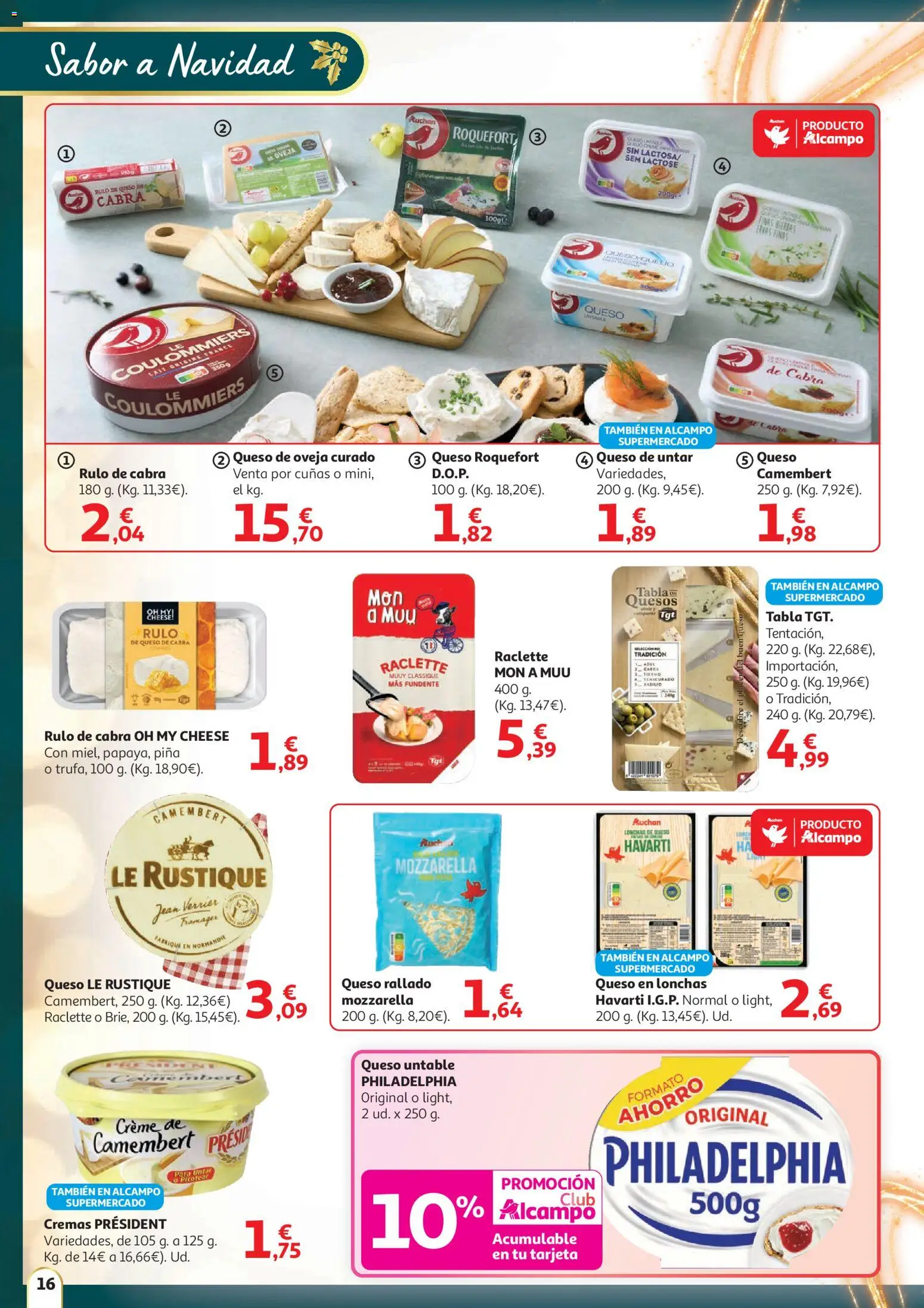 Alcampo - Hg Madrid │ válido desde el 11.12.2025 | Página: 16 | Productos: Queso de oveja, Queso, Queso rallado, Piña