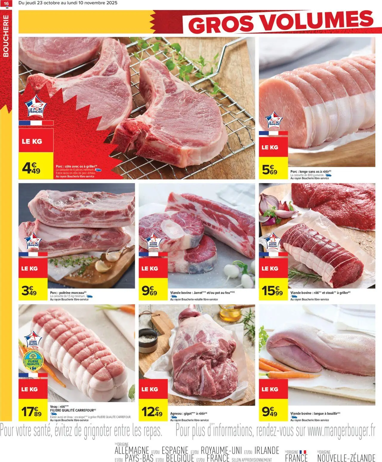 {H1} | Page: 18 | Produits: Agneau gigot, Veau roti, Viande, Côte de porc